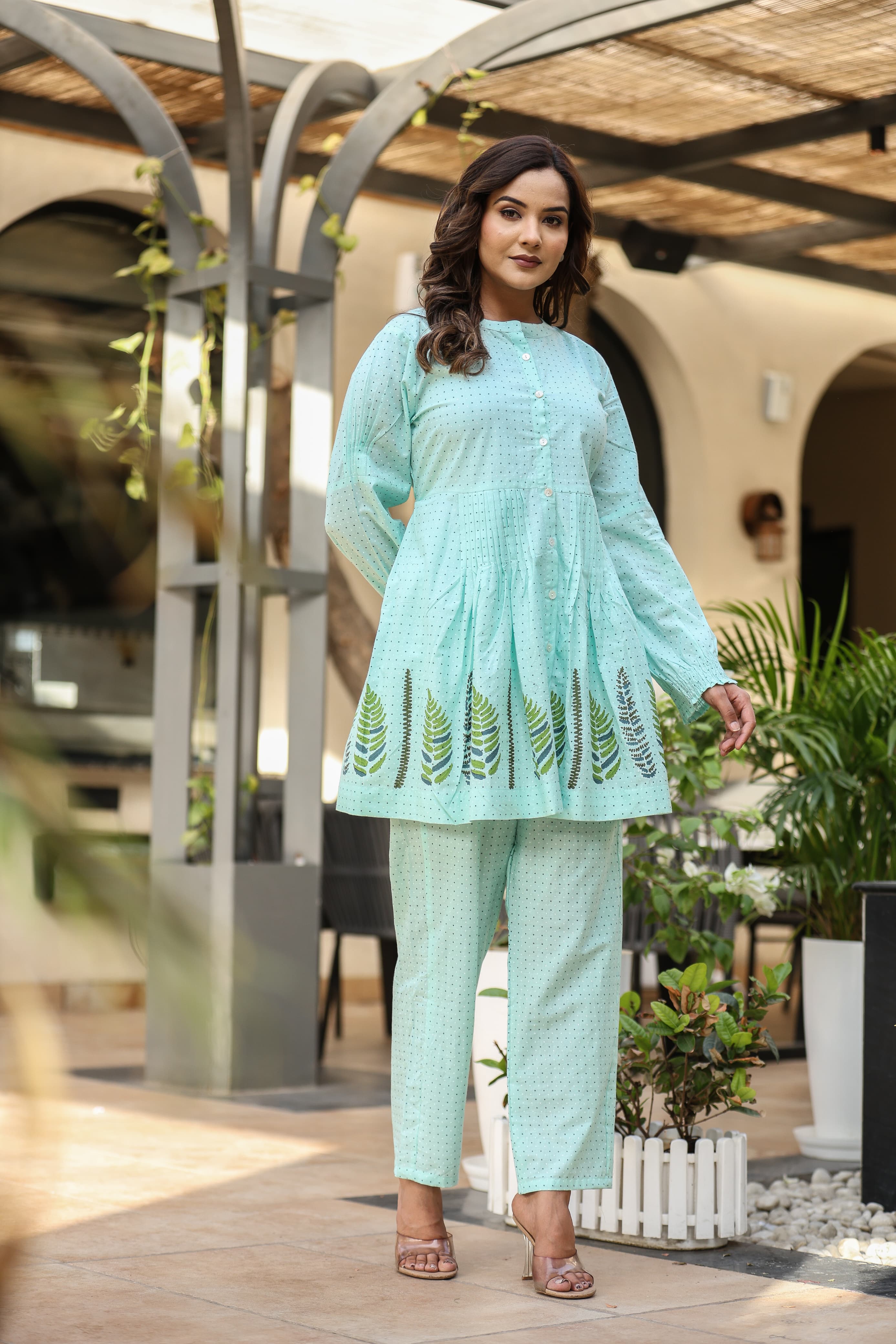 Cotton Polka Dot Printed Coord Set for Women