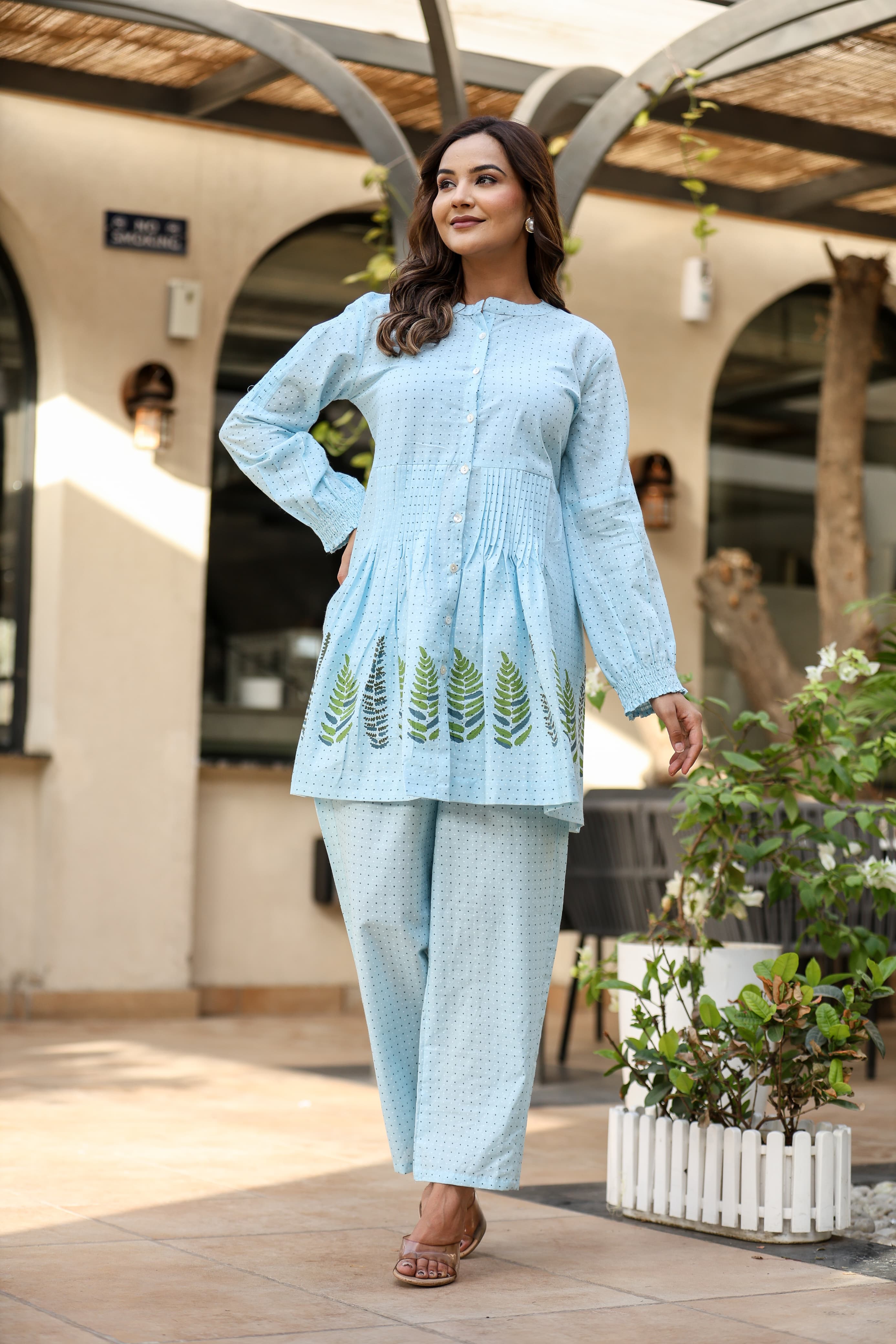 Cotton Polka Dot Printed Coord Set for Women