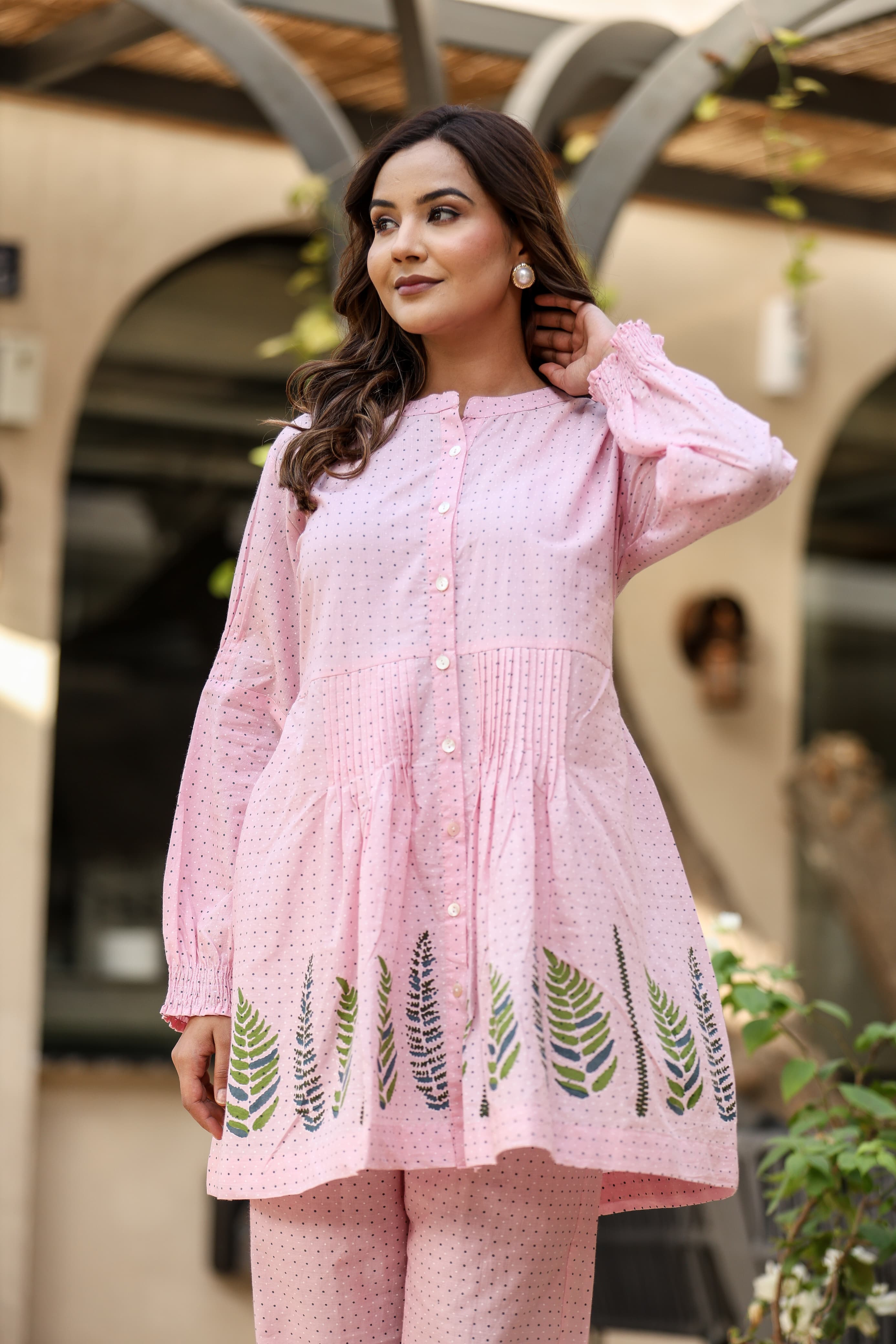 Cotton Polka Dot Printed Coord Set for Women