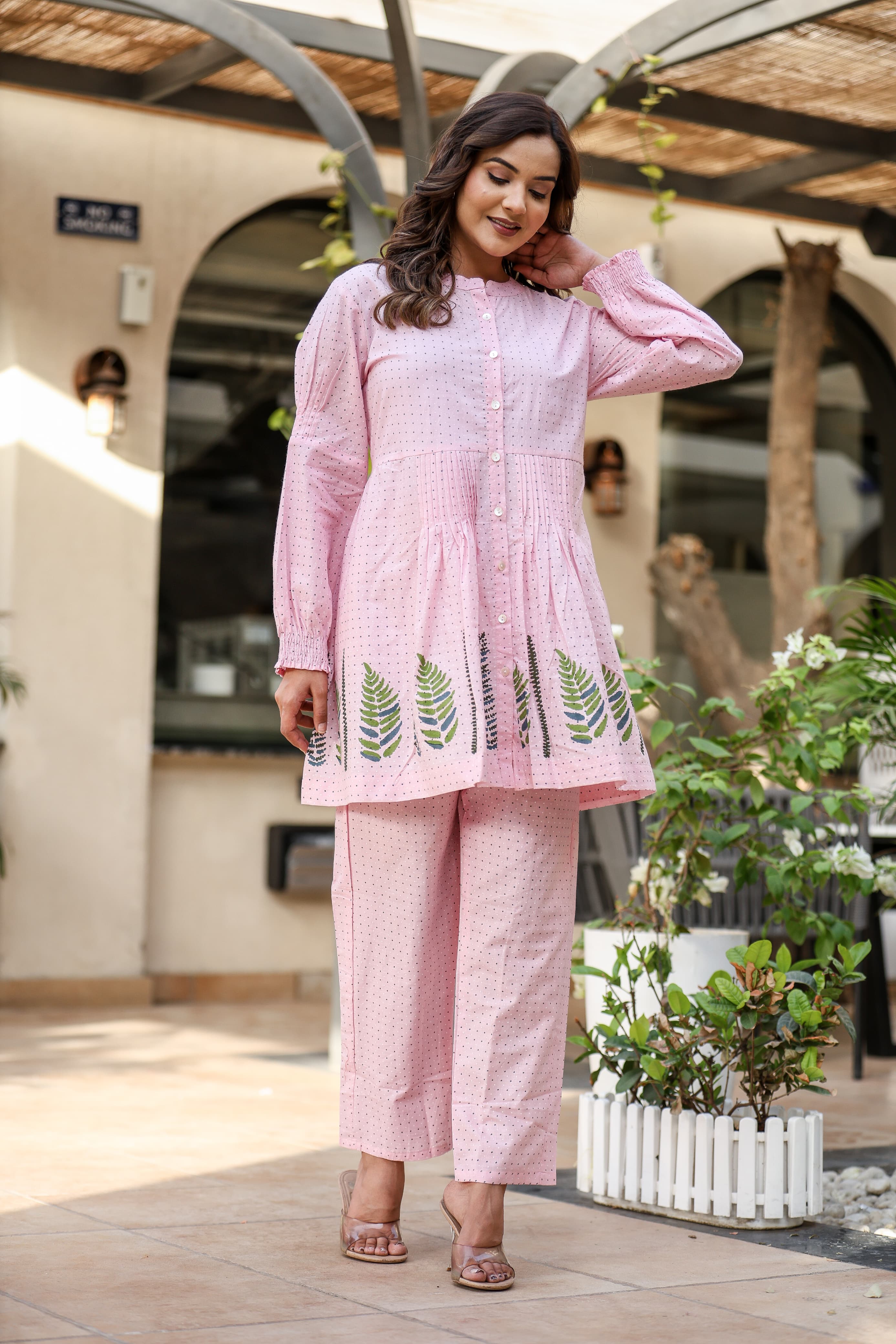 Cotton Polka Dot Printed Coord Set for Women