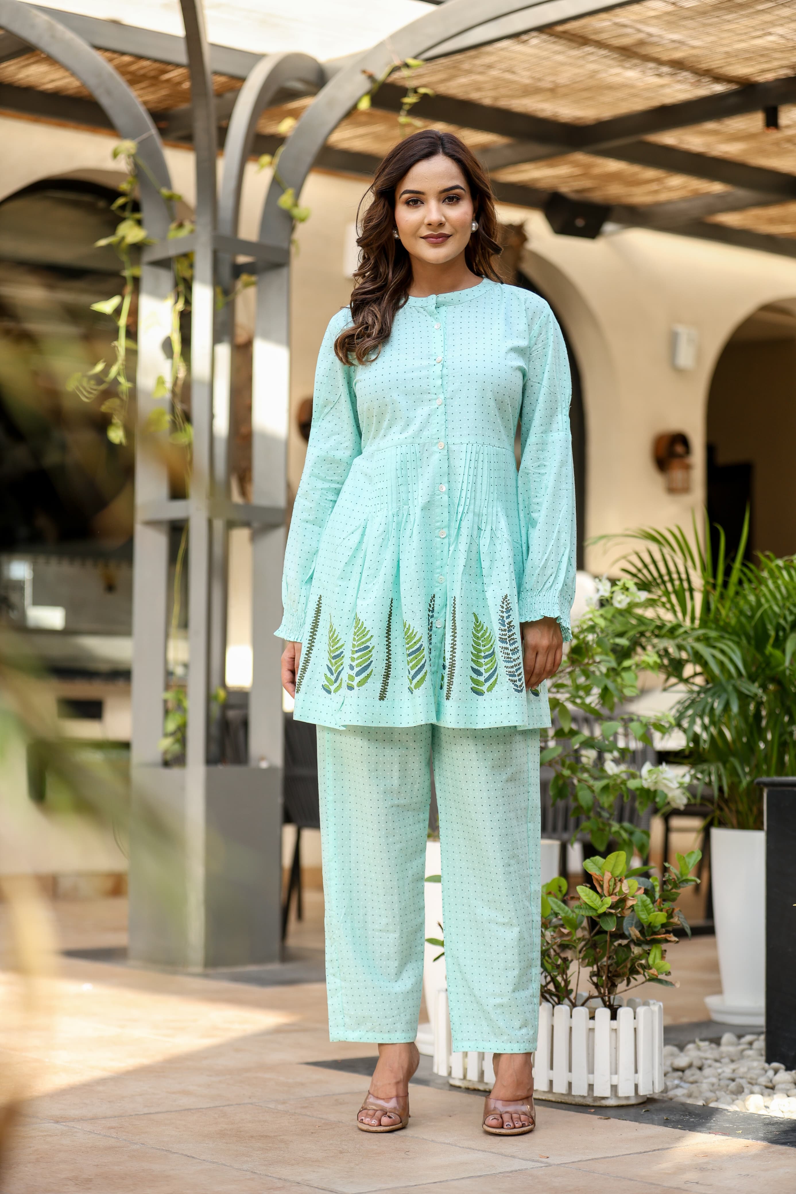 Cotton Polka Dot Printed Coord Set for Women