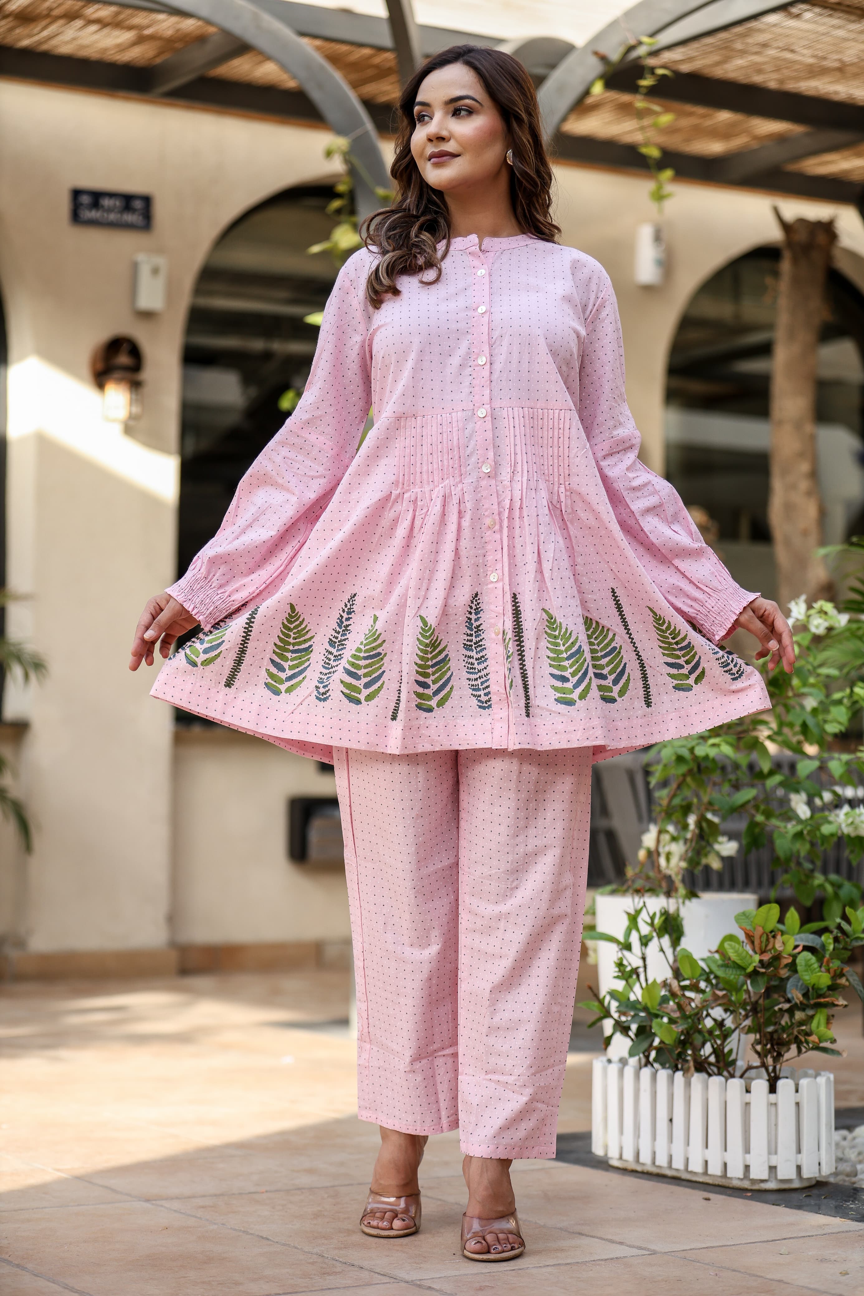 Cotton Polka Dot Printed Coord Set for Women