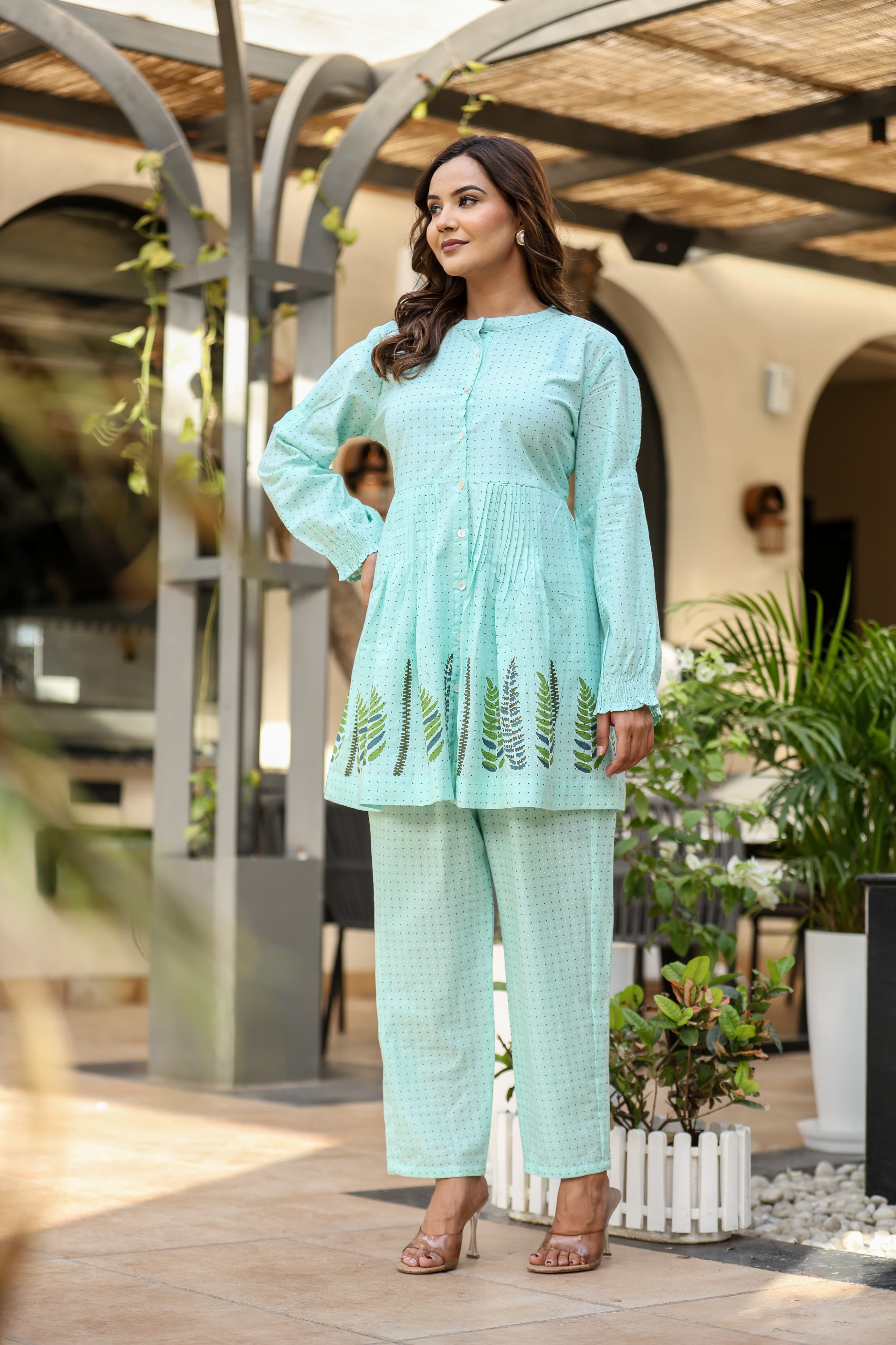 Cotton Polka Dot Printed Coord Set for Women