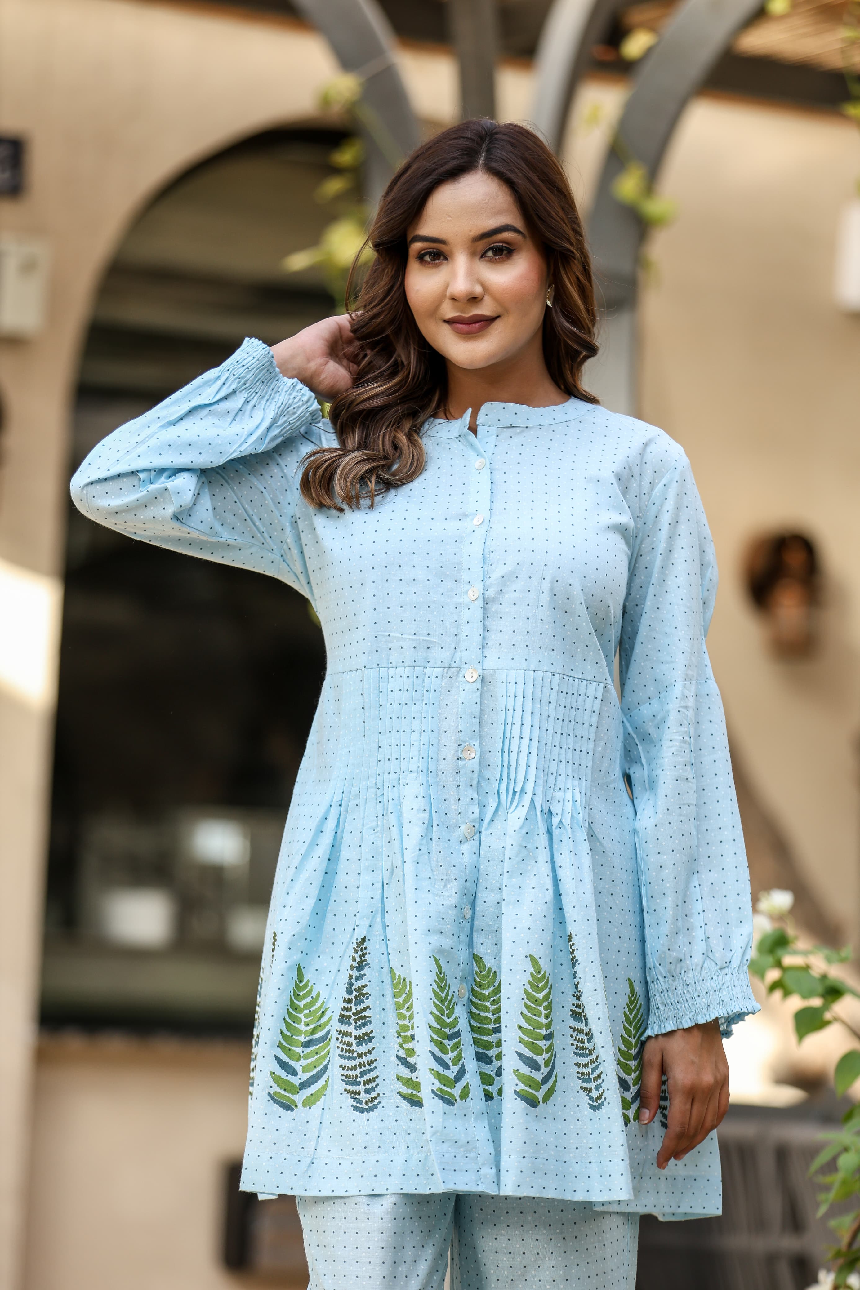Cotton Polka Dot Printed Coord Set for Women
