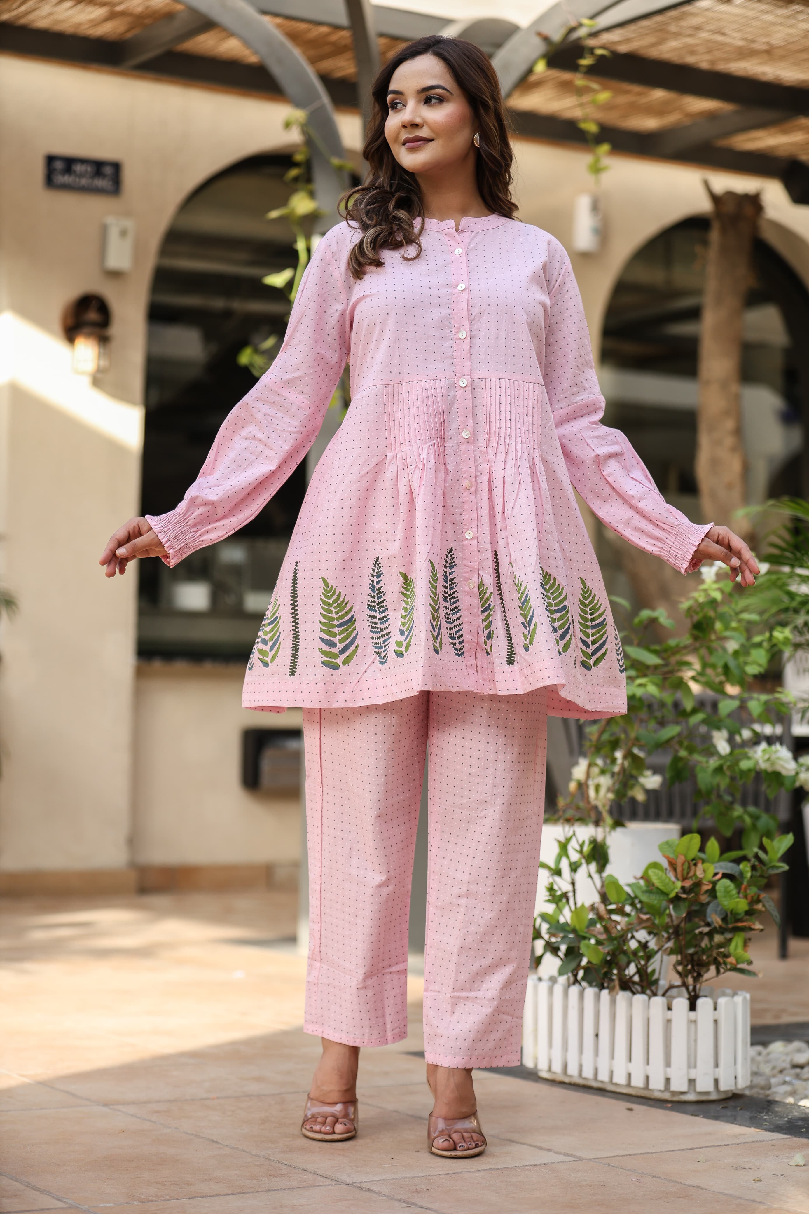 Cotton Polka Dot Printed Coord Set for Women
