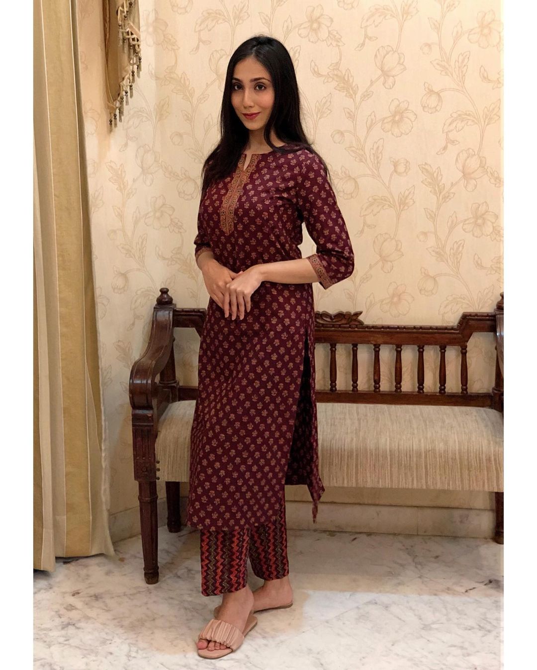 Cotton Printed Kurti Pant Set | 60×60 Cotton