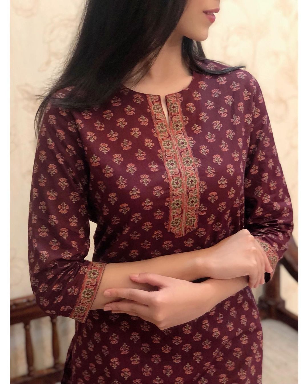 Cotton Printed Kurti Pant Set in 60×60 Fabric