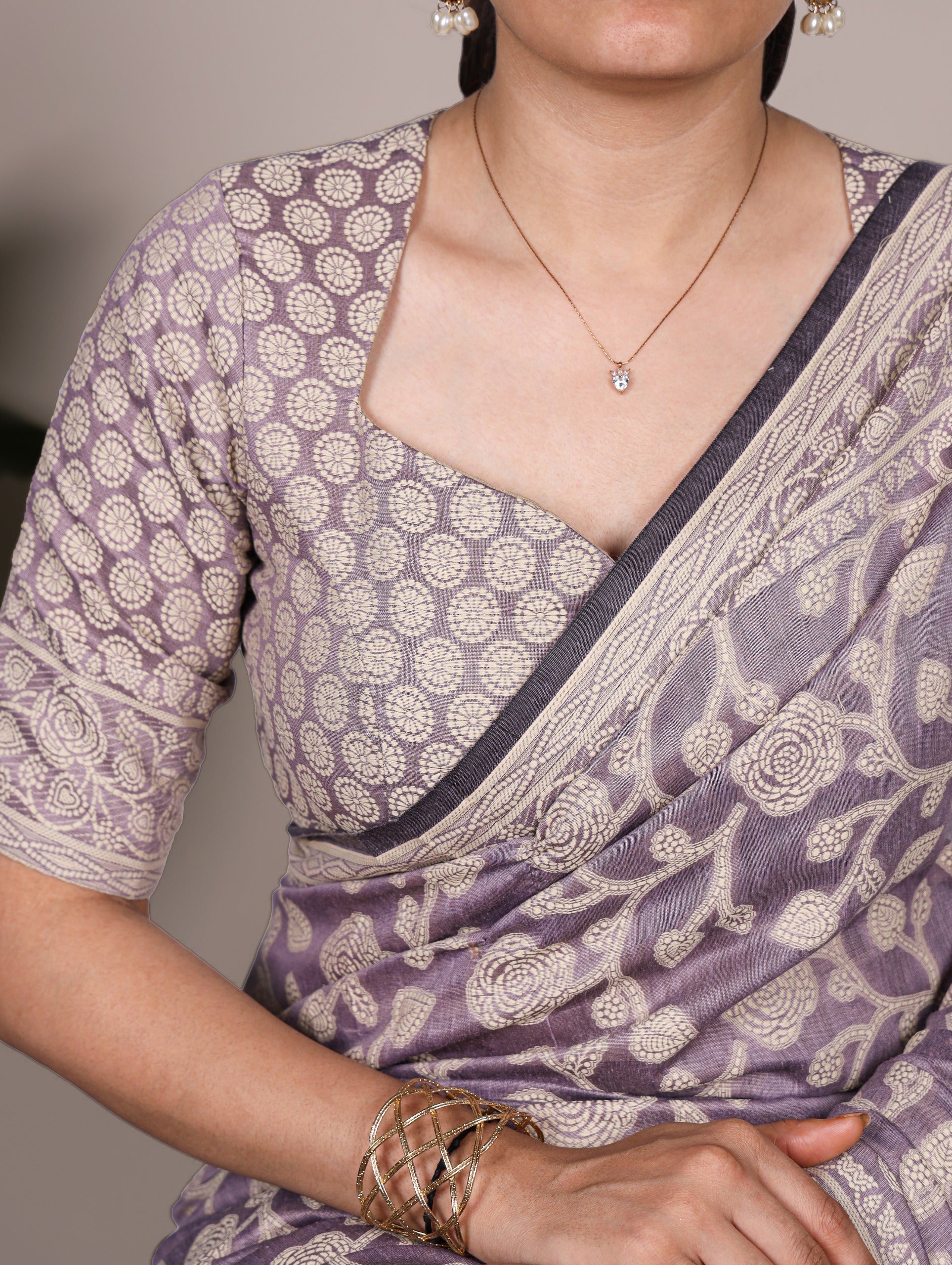 Cotton Silk Saree with Flower Print