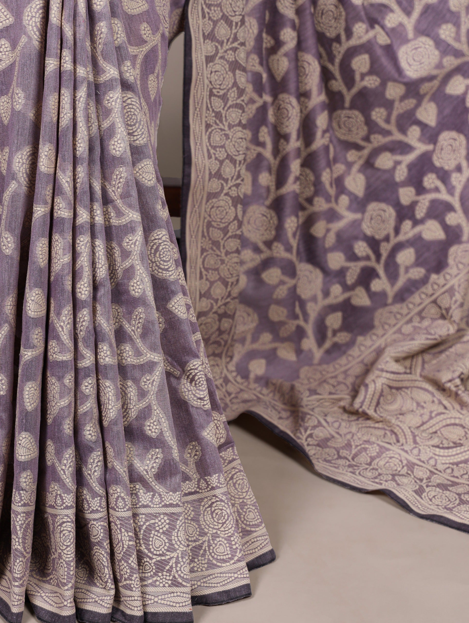 Cotton Silk Saree with Flower Print