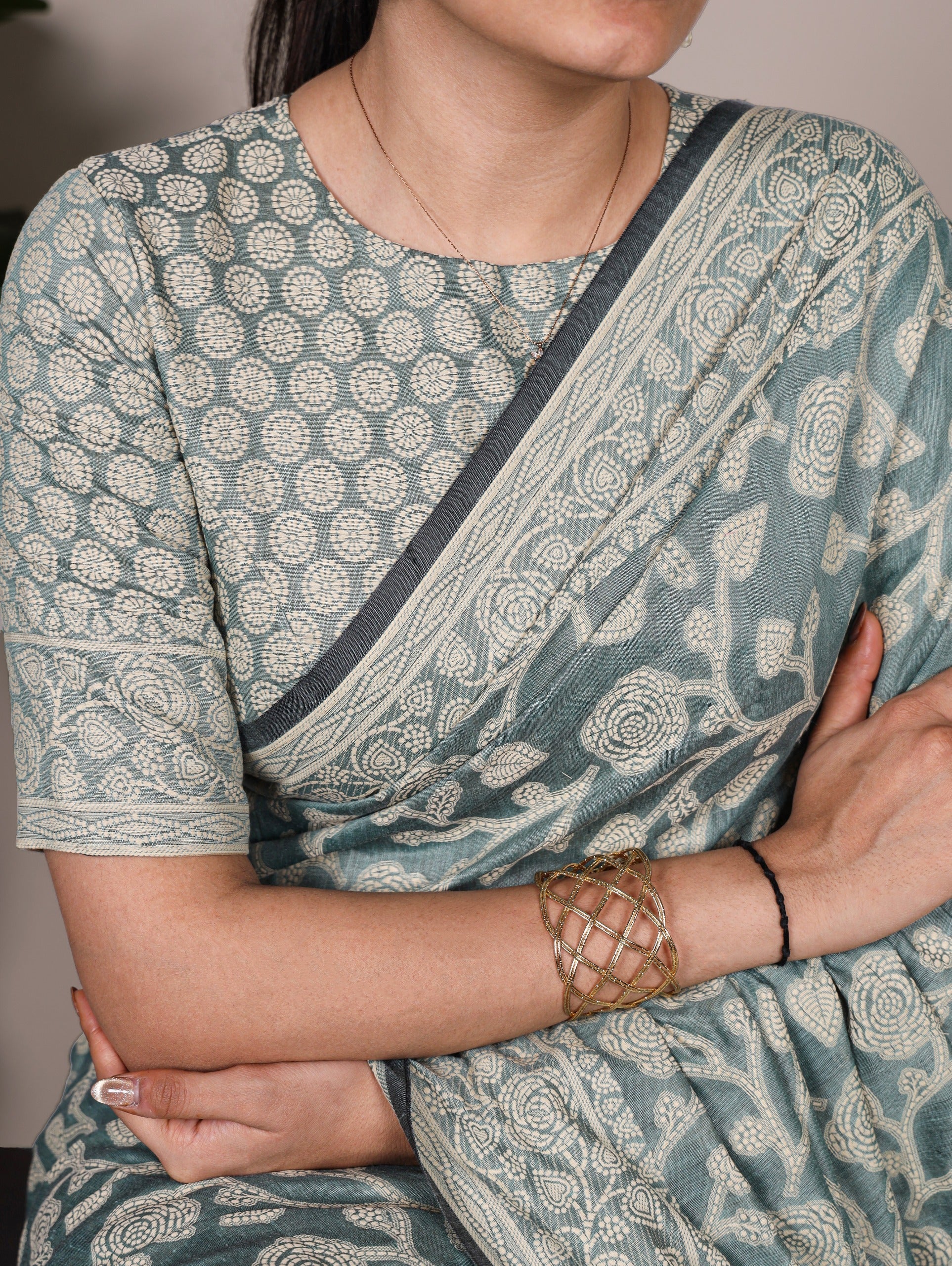 Cotton Silk Saree with Flower Print