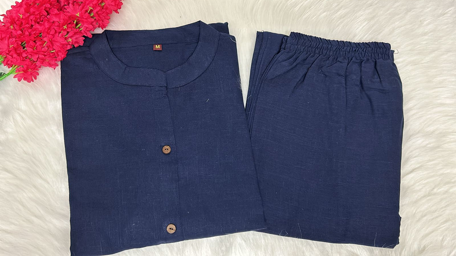 Cotton Slub A-Line Kurti Co-Ord Set with Ankle-Length Plazo