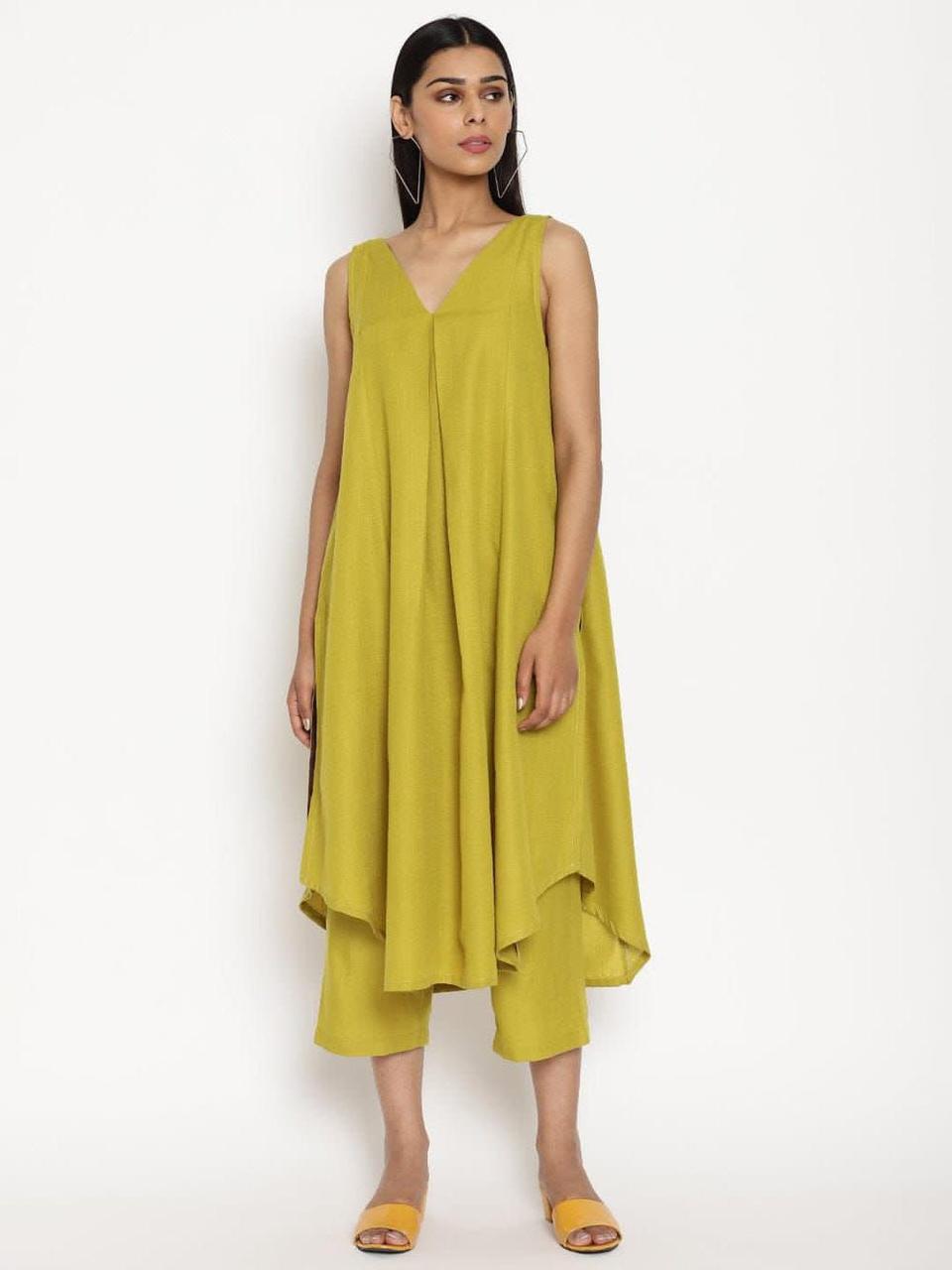 Cotton Slub Kurti Pant Co-Ord Set