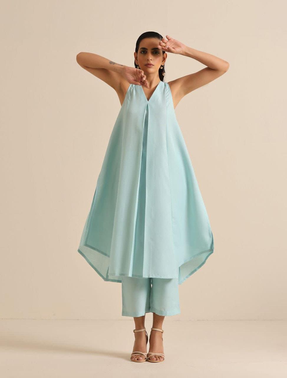 Cotton Slub Kurti Pant Co-Ord Set
