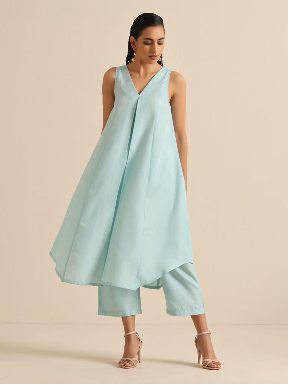 Cotton Slub Kurti Pant Co-Ord Set