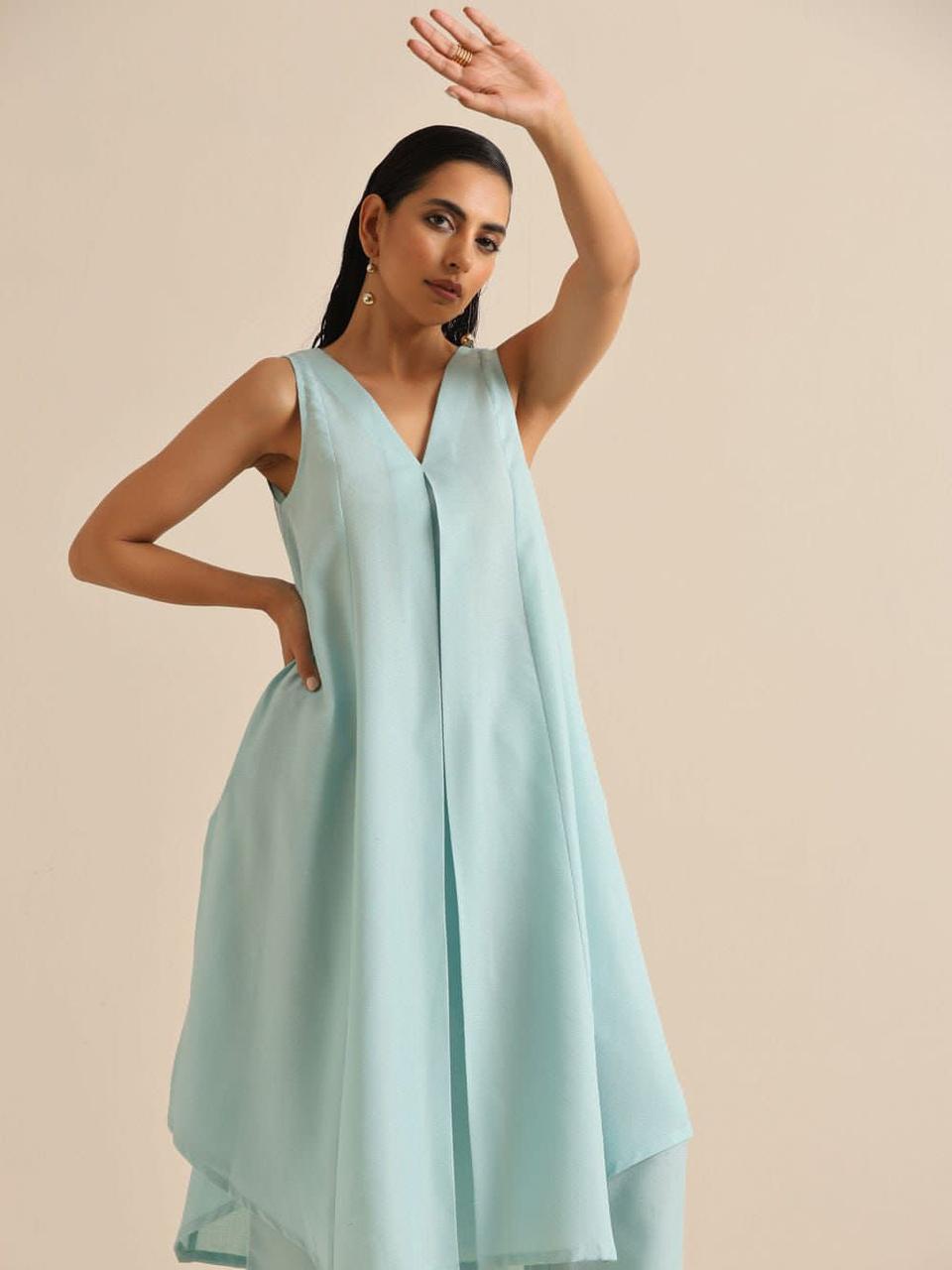 Cotton Slub Kurti Pant Co-Ord Set