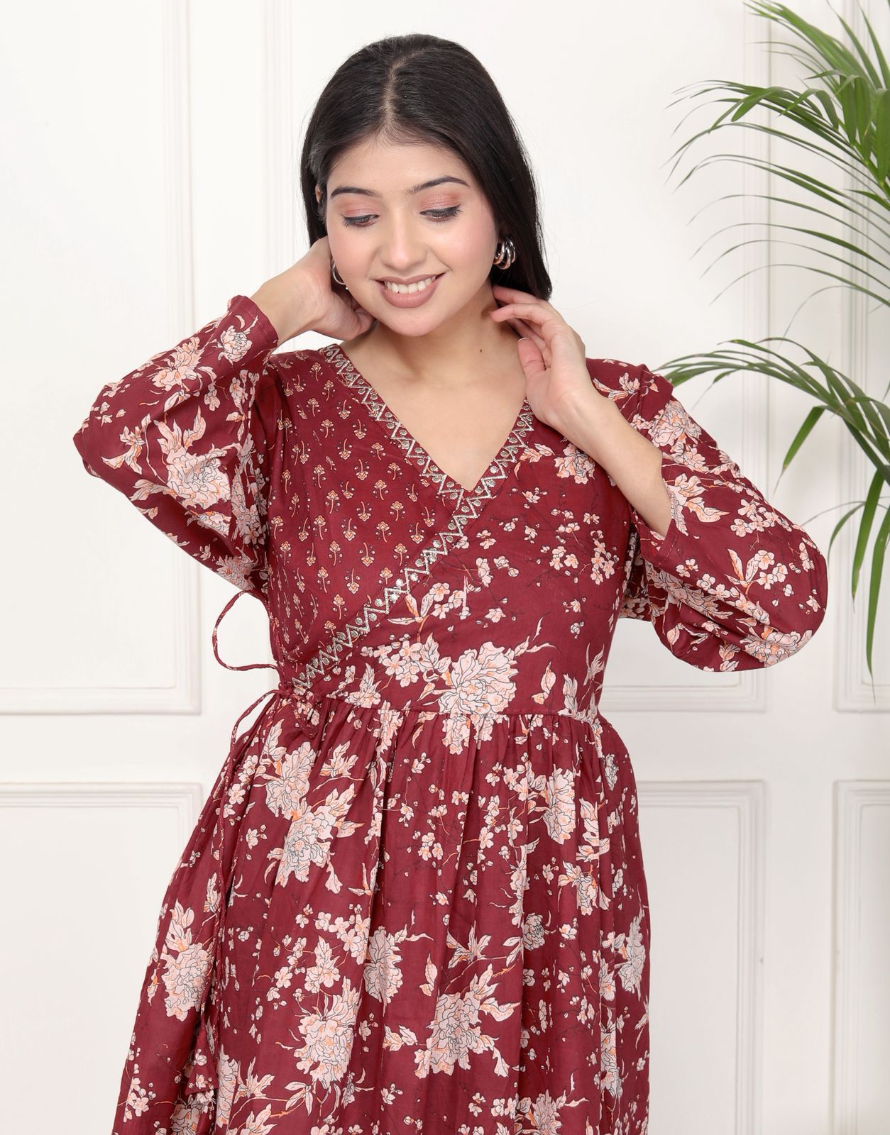 Cotton Top with Khatli Work & Stretchable Dori