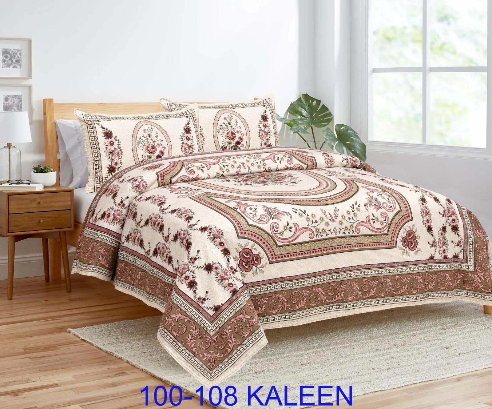 Cotton viscose Bedsheet 100x108 Inches with Pillow Covers – Stitched Sides
