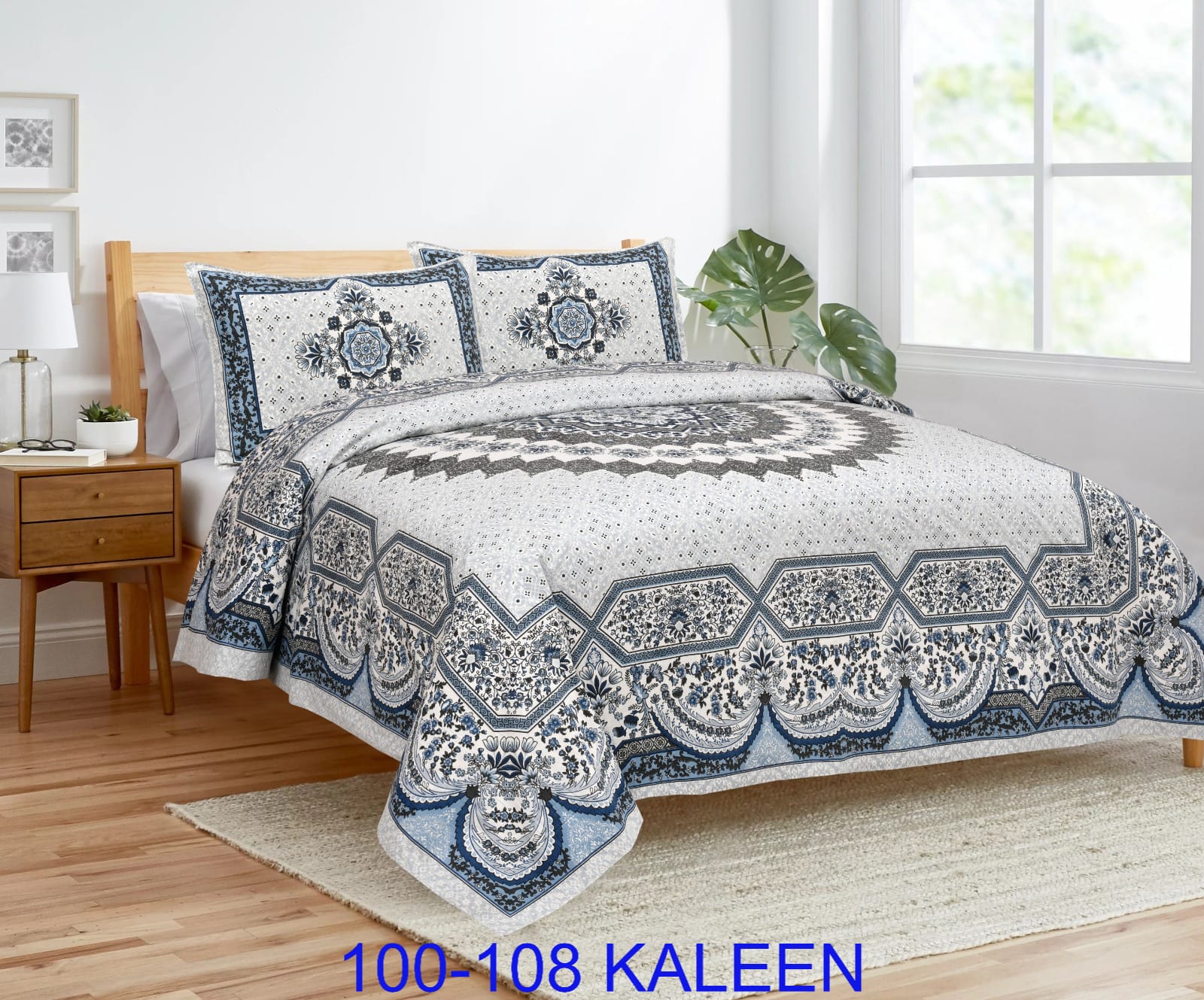 Cotton viscose Bedsheet 100x108 Inches with Pillow Covers – Stitched Sides