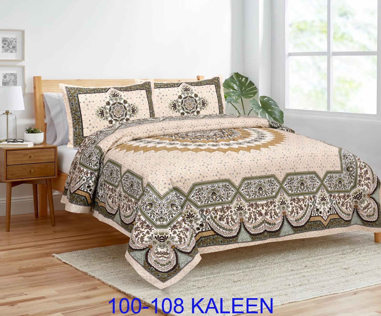 Cotton viscose Bedsheet 100x108 Inches with Pillow Covers – Stitched Sides