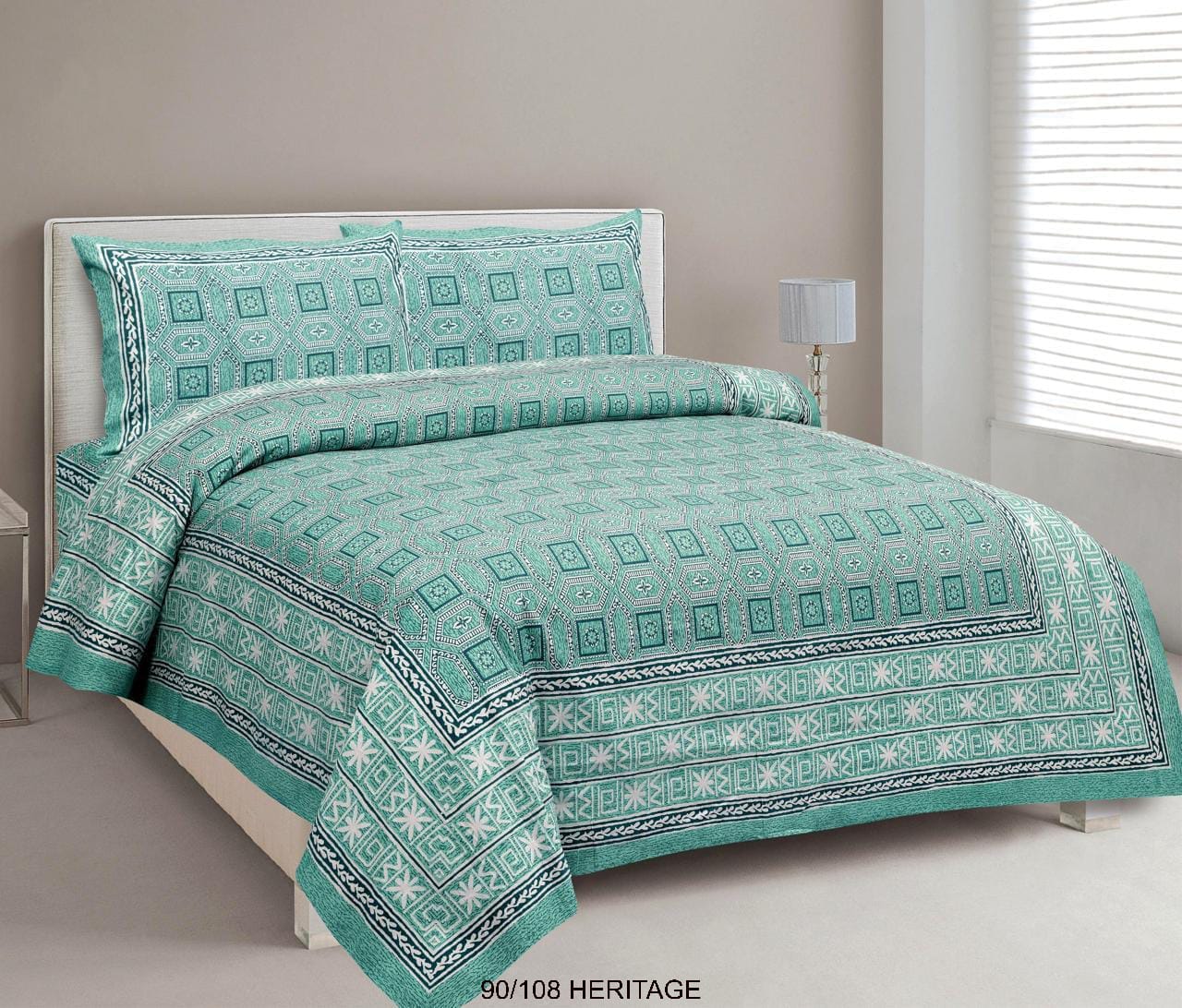 Cotton Viscose Blend Autoloom Bedsheet with 2 Zipper Pillow Covers (90×106 Inches)