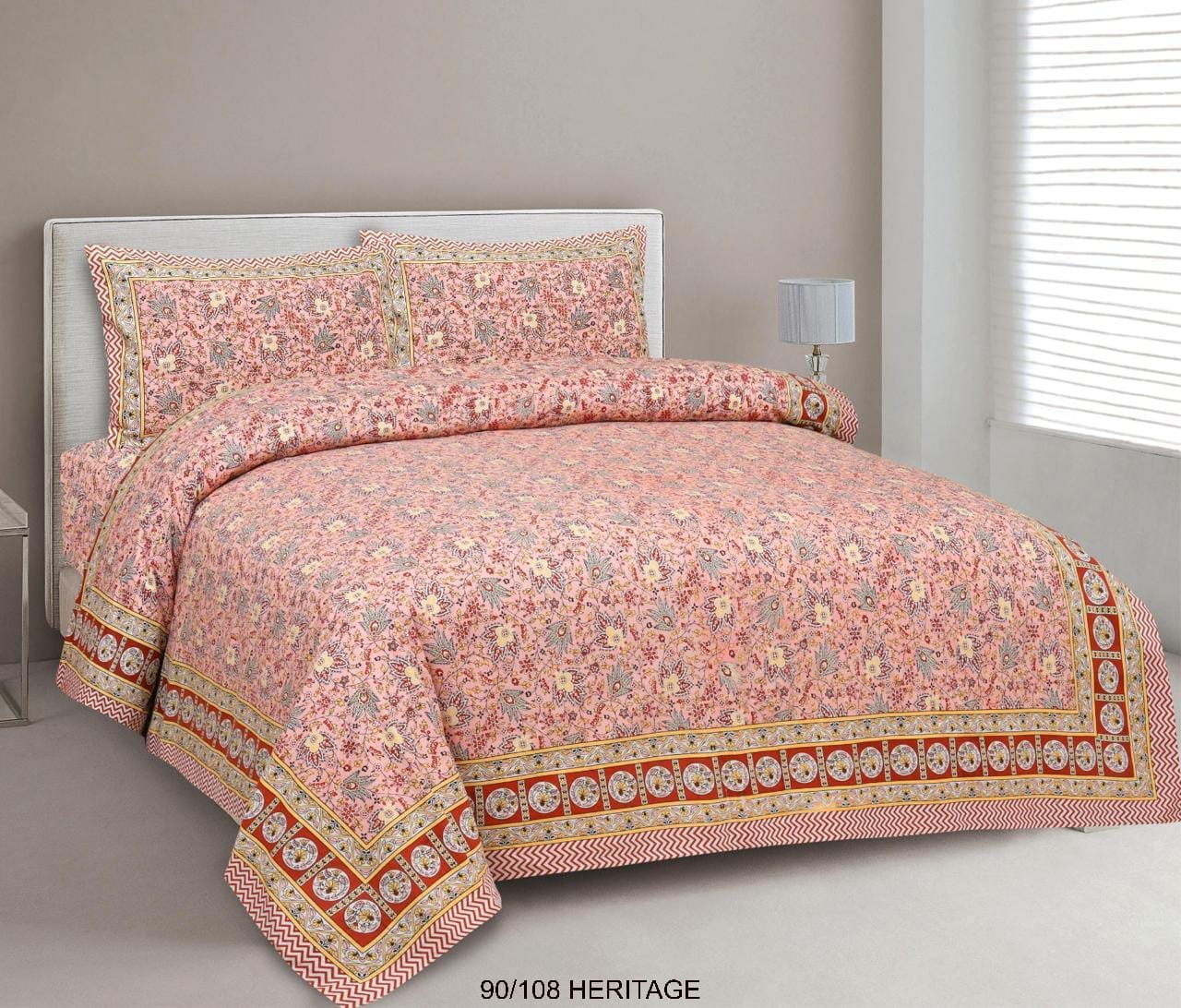 Cotton Viscose Blend Autoloom Bedsheet with 2 Zipper Pillow Covers (90×106 Inches)