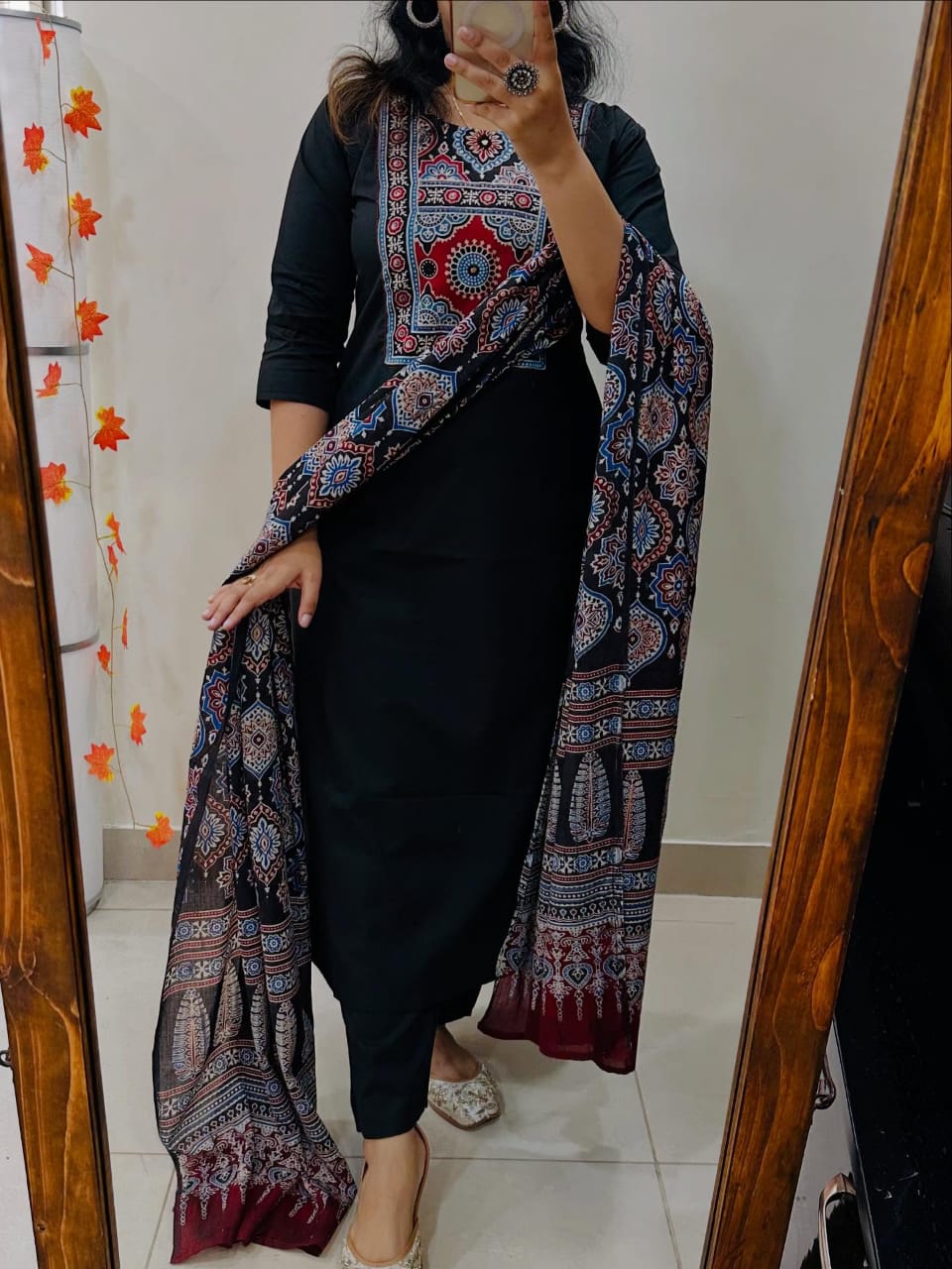 Cotton Work Kurti with Pant & Malmal Dupatta | Fully Stitched Set