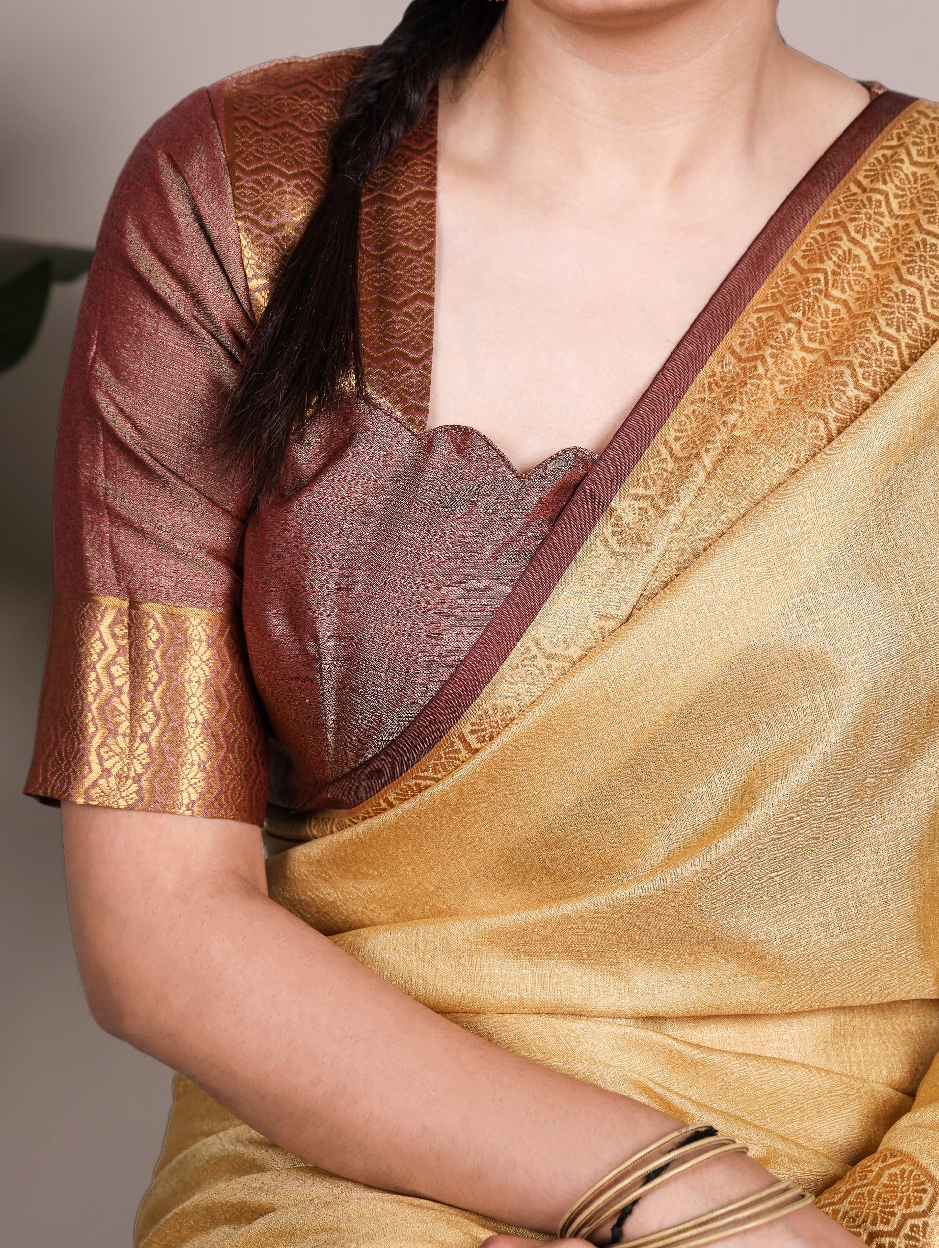 Cream Cotton Saree with Zari Weaving