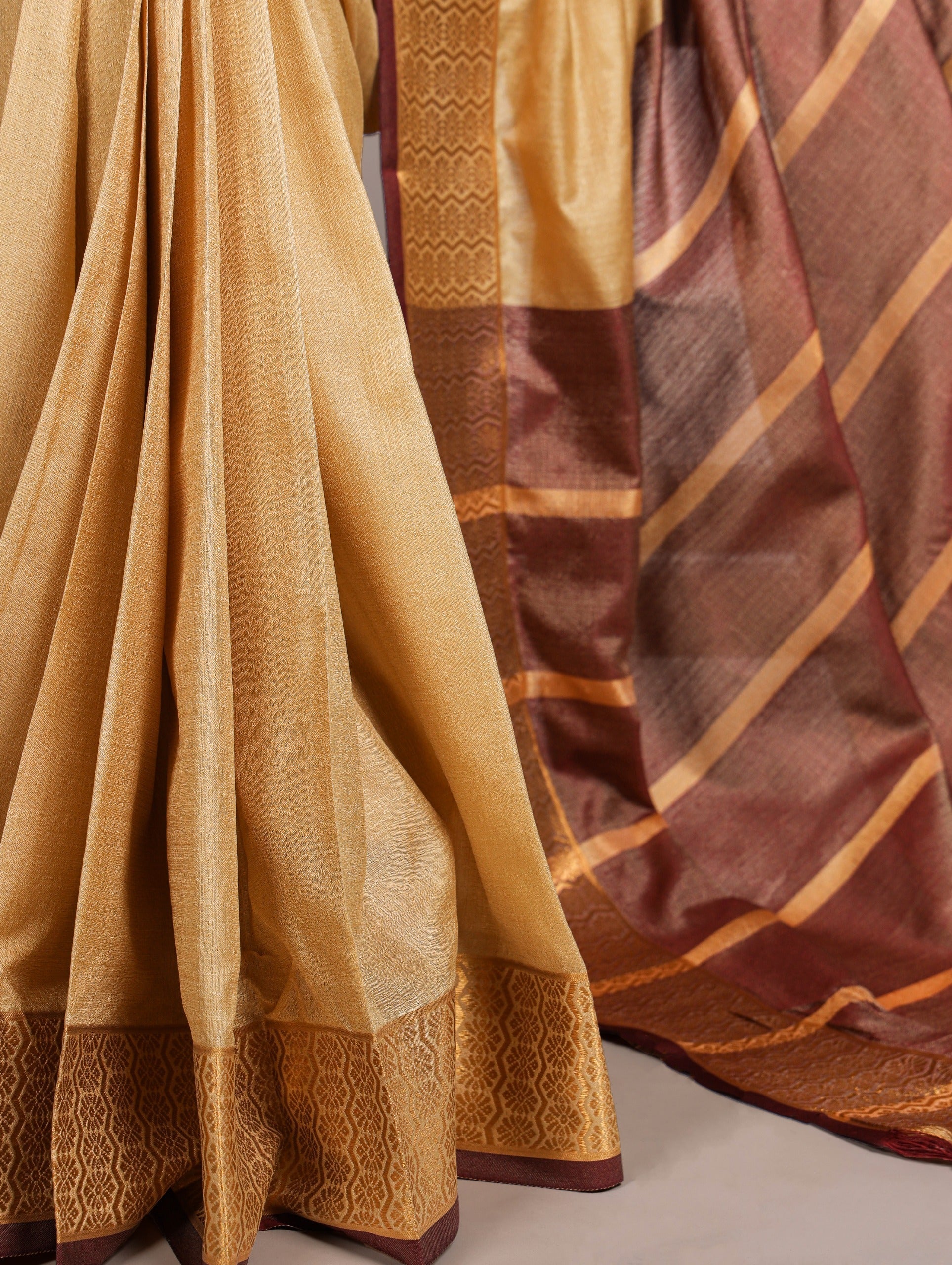 Cream Cotton Saree with Zari Weaving