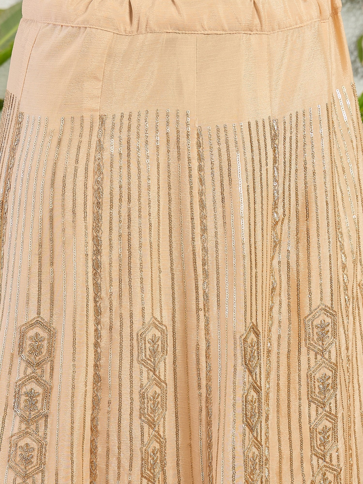 Cream Embroidered Lehenga Set