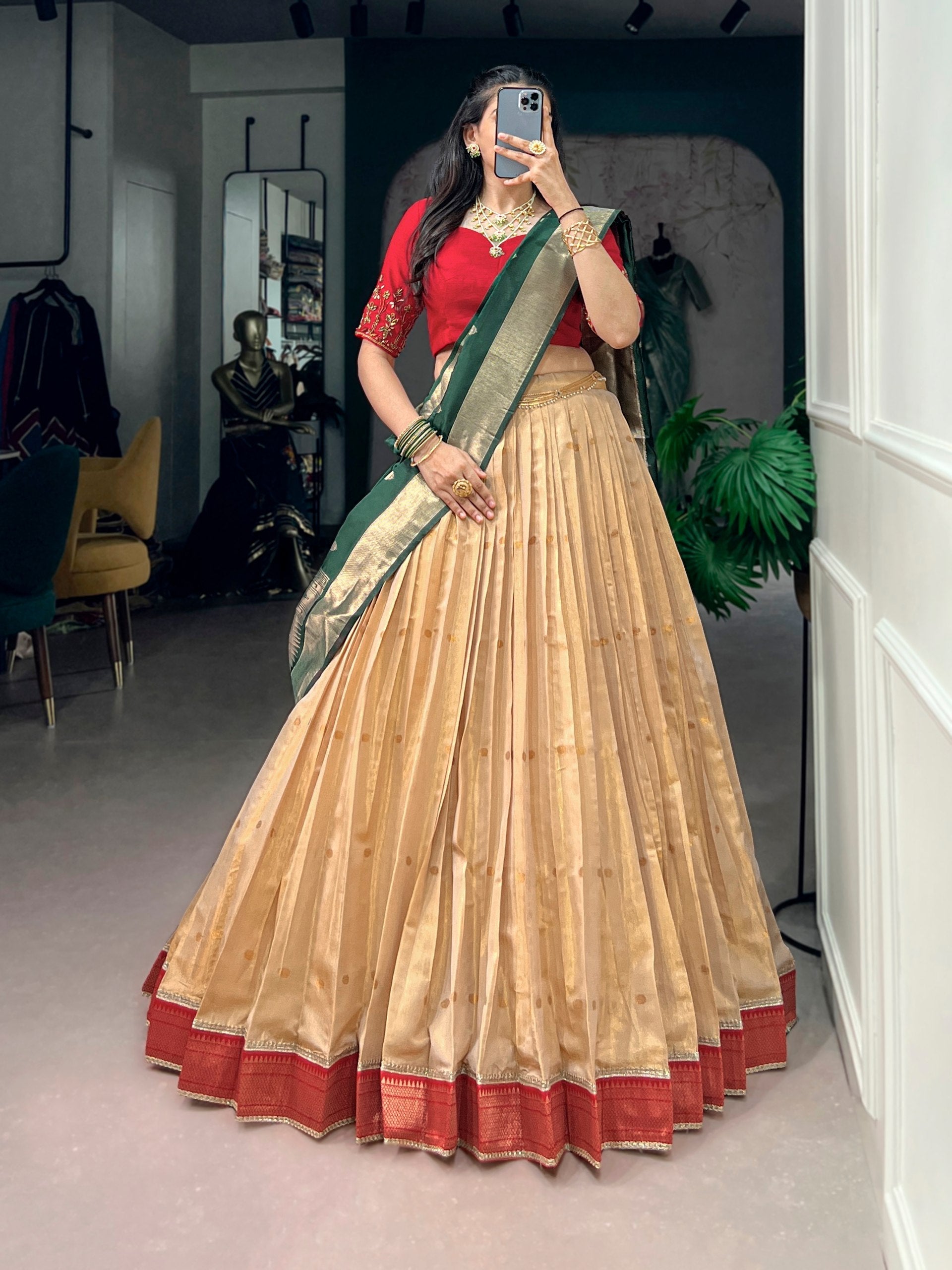 Cream Paithani Wedding & Festive Lehenga