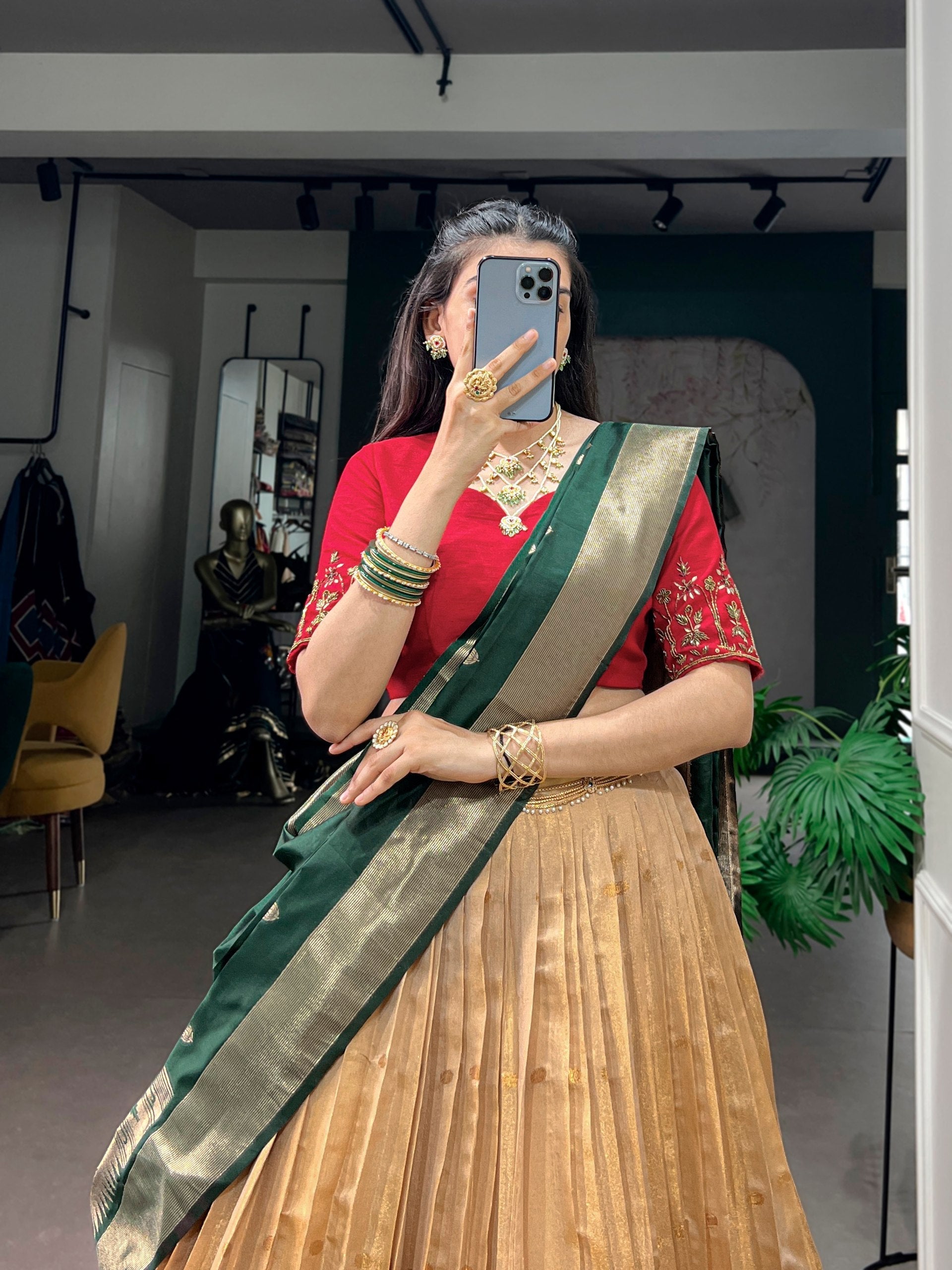 Cream Paithani Wedding & Festive Lehenga