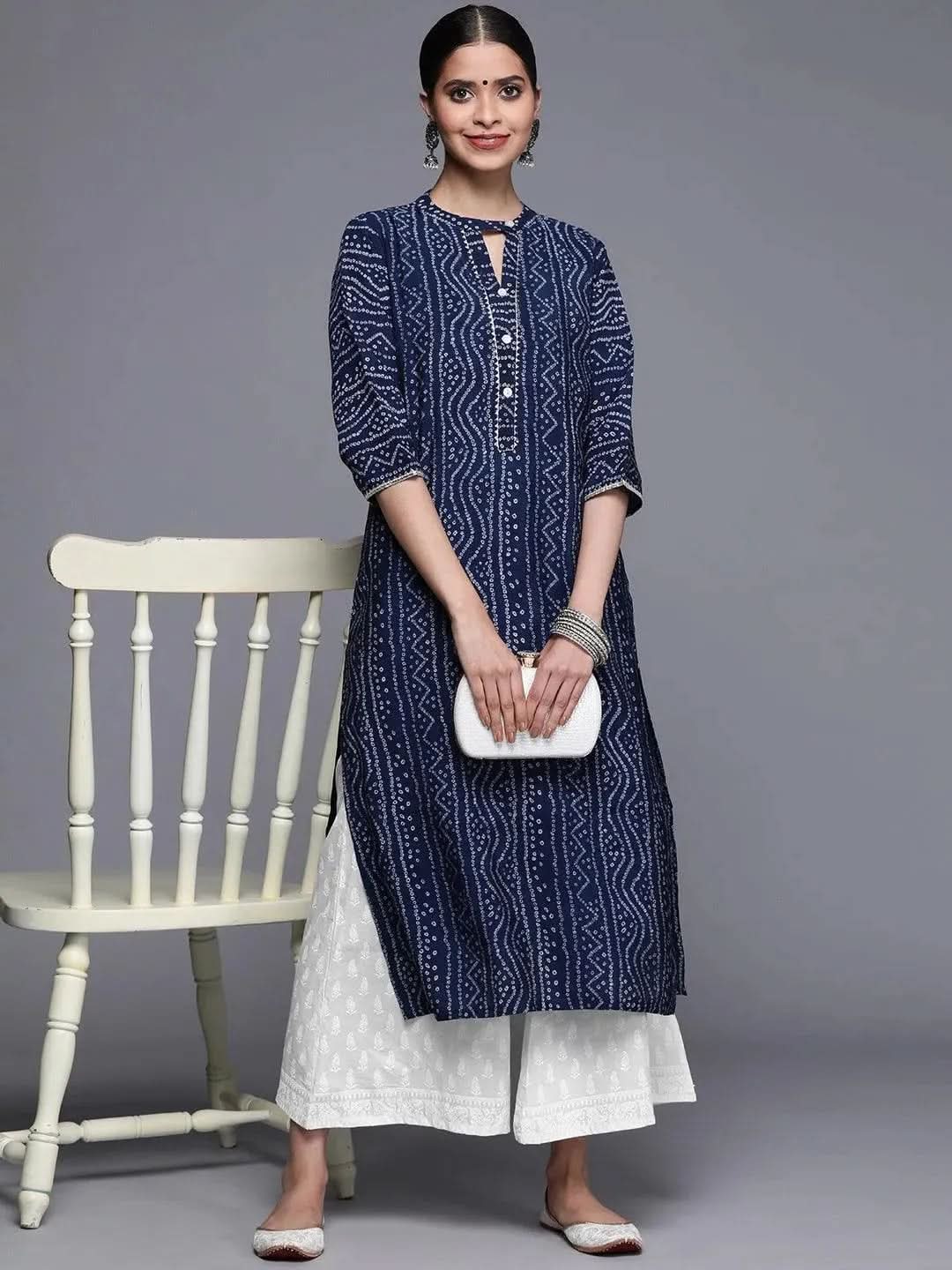 Anouk Cream Printed Cotton Palazzos