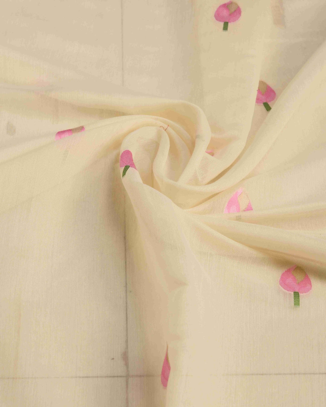 Cream Radiant Floral Printed Saree with Zari Border