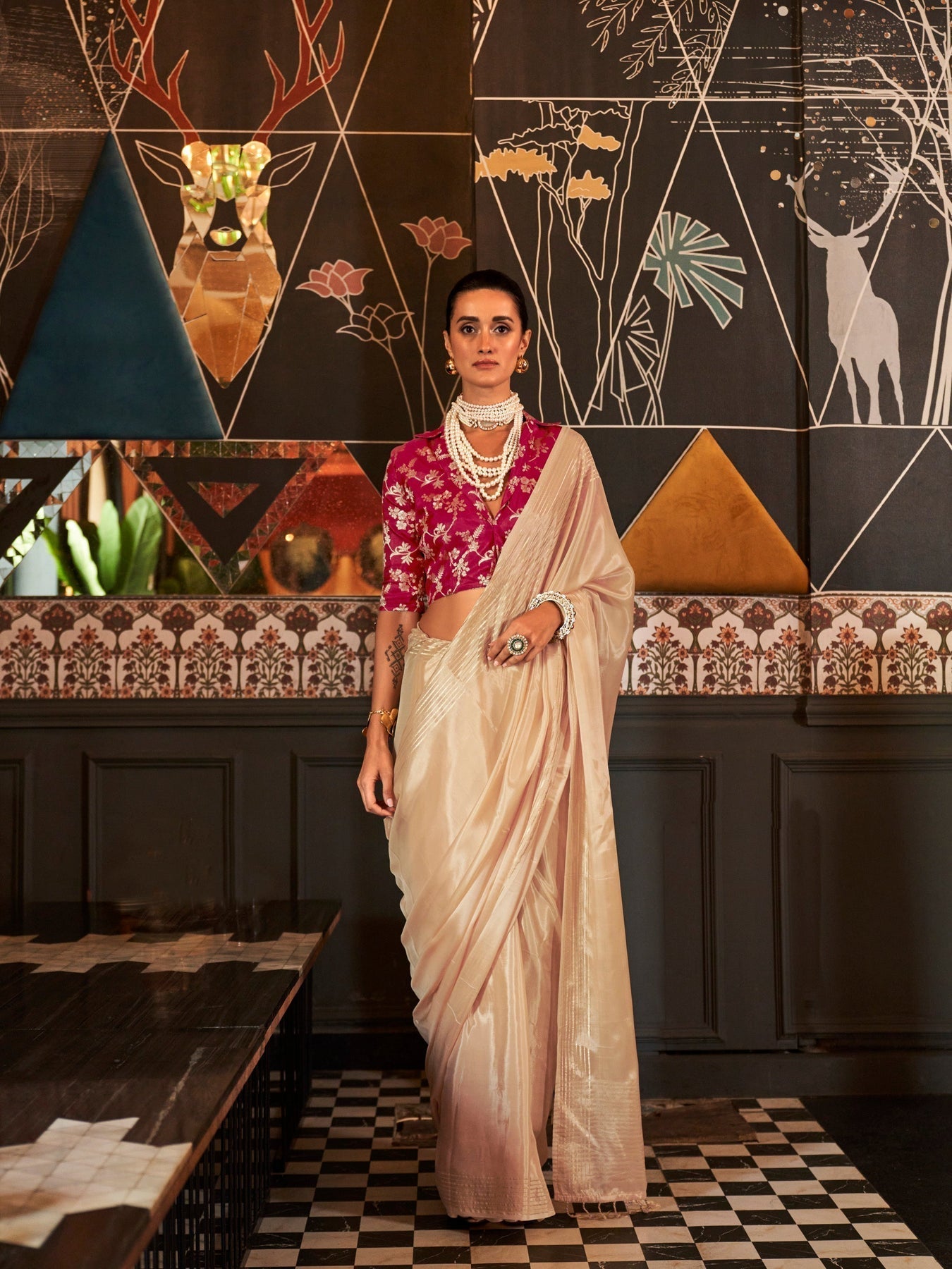 Cream Timeless Blended Silk Saree – A Perfect Blend of Tradition & Elegance