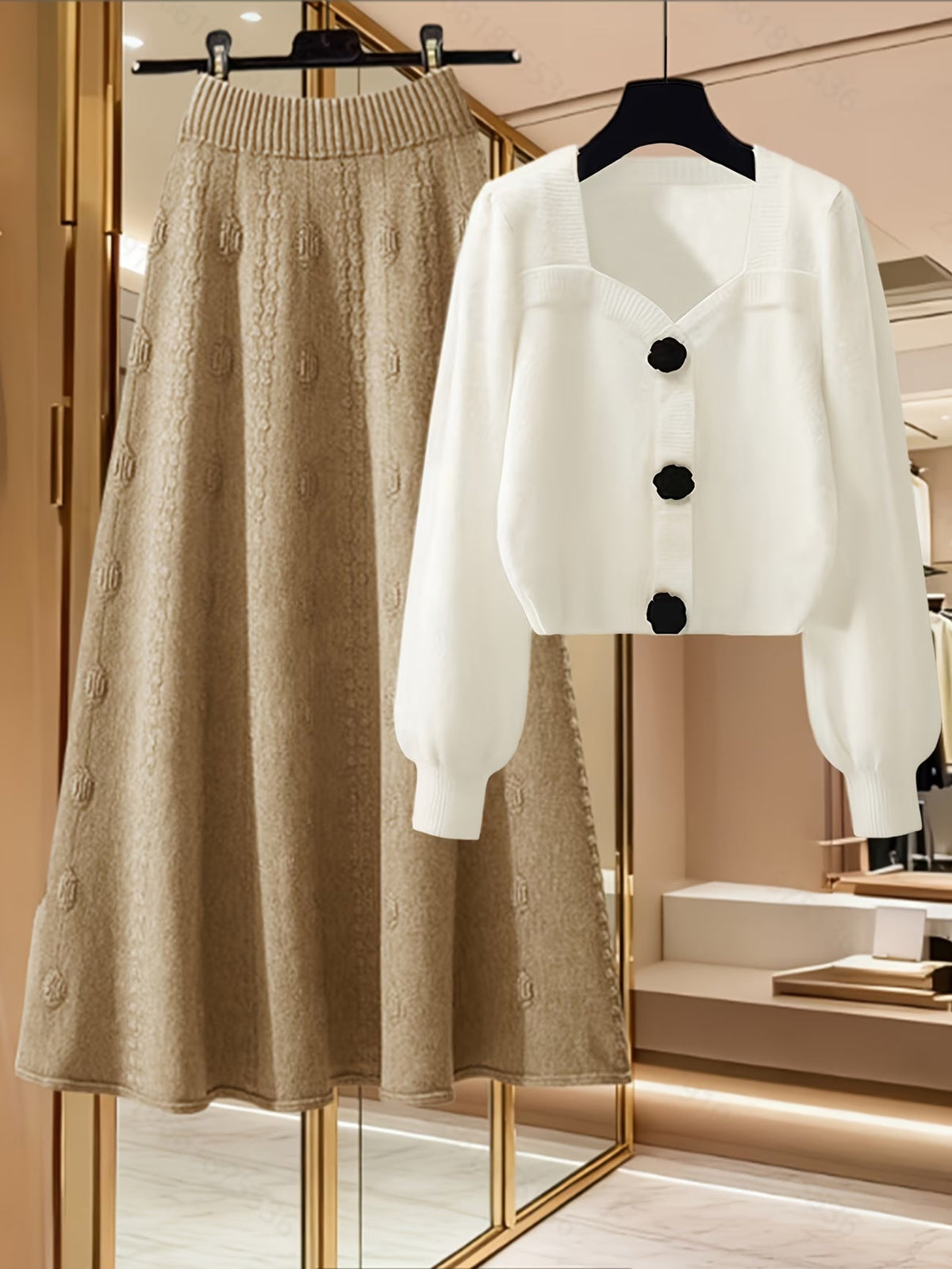 Women’s Knit Top & Skirt Set