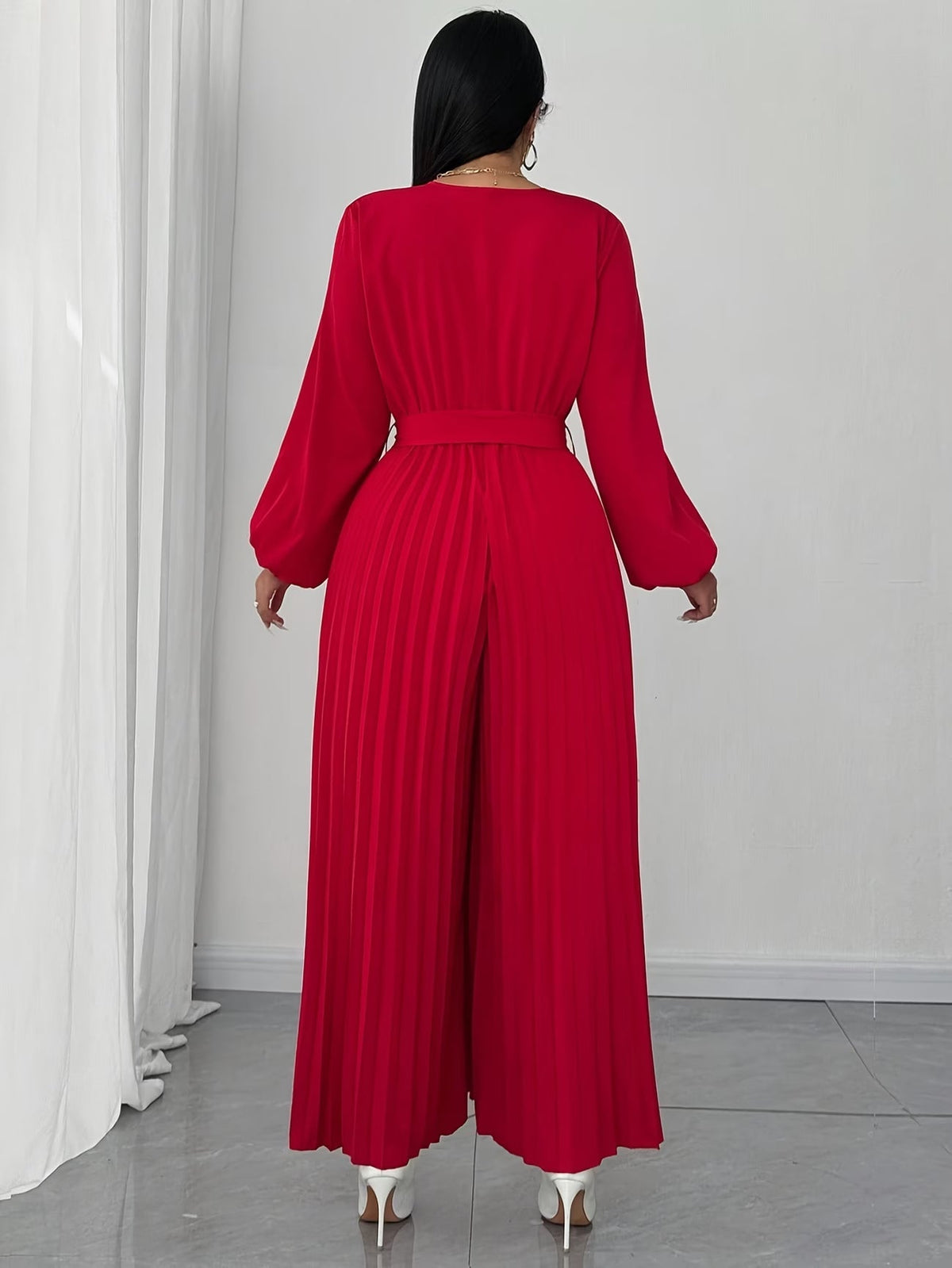 Plus Size Deep V-Neck Jumpsuit for Women |