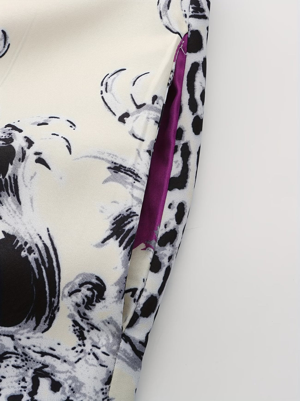 Tribal Print Lapel Button-Front Dress