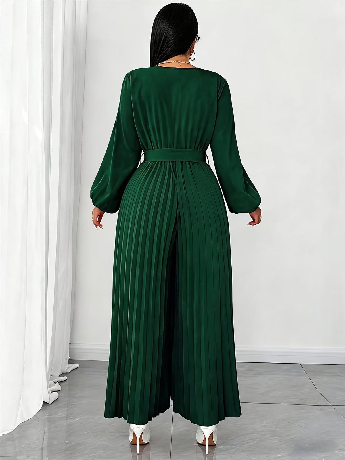 Plus Size Deep V-Neck Jumpsuit for Women