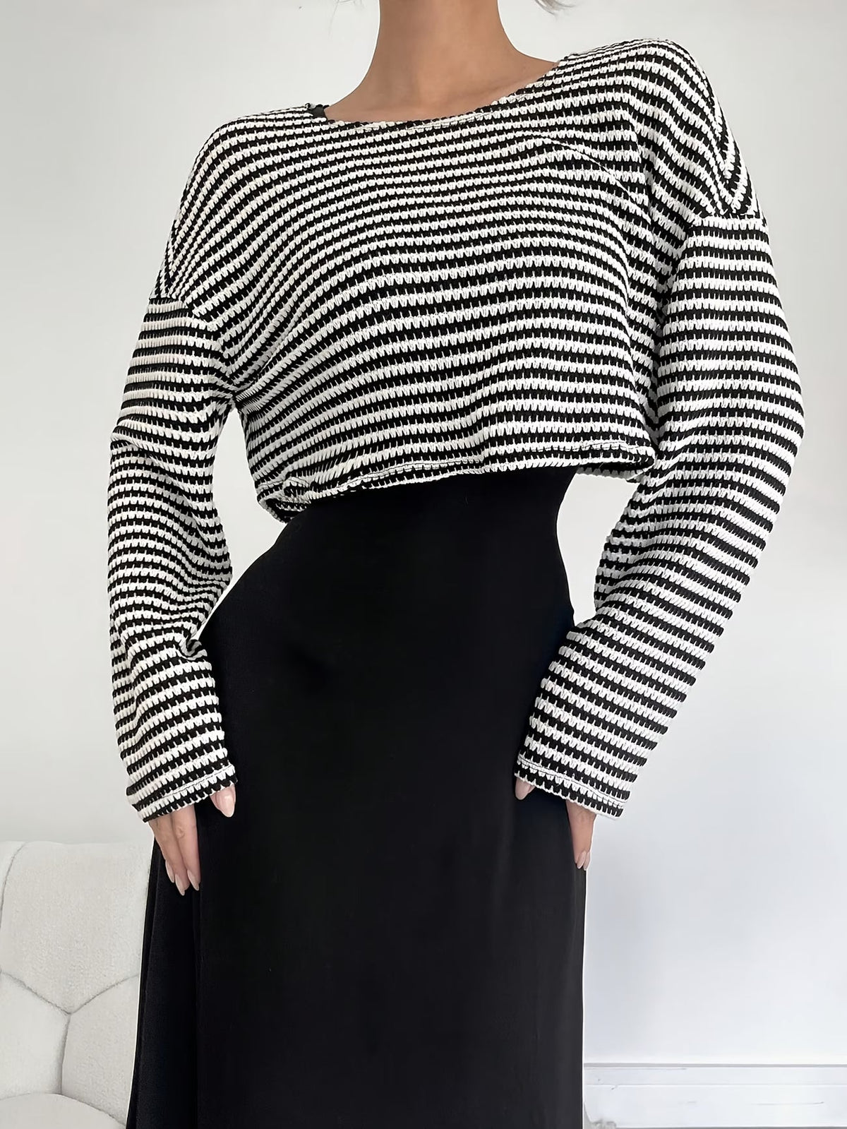 Chic Layered Stripe Dress Set