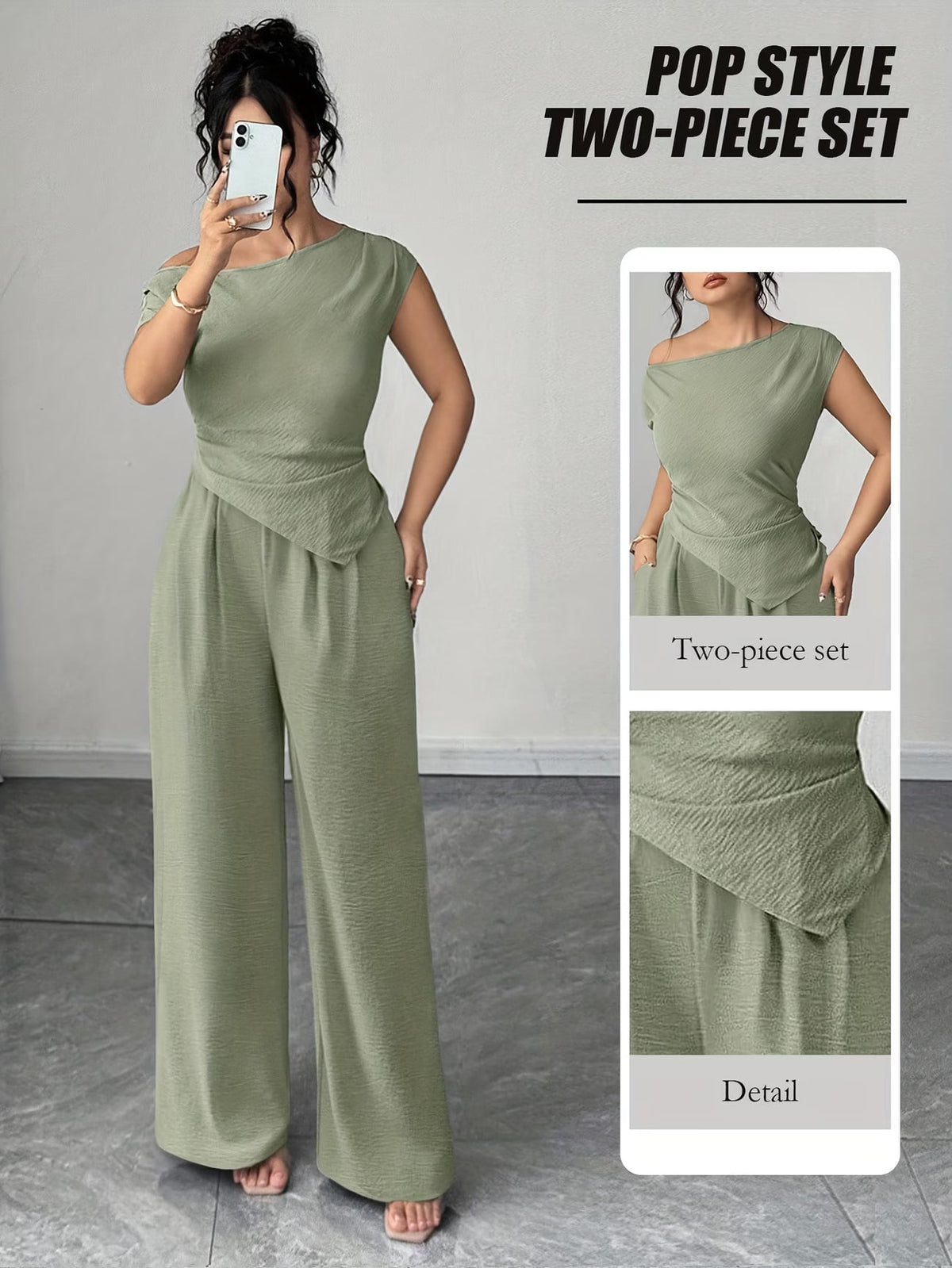 Sage Green Asymmetric Co-Ord Set