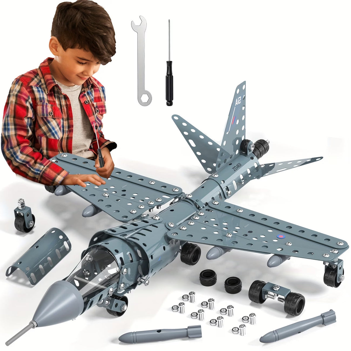 DAYS DIY Metal Jet Airplane Model Toy