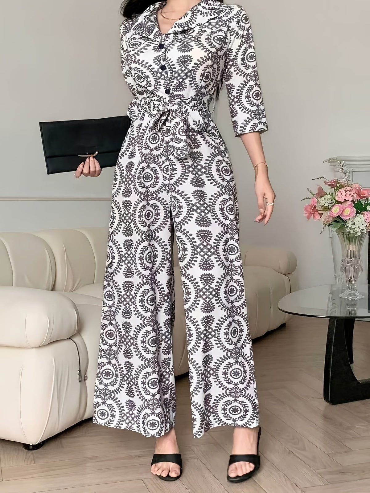 Women’s Floral Vacation Loose Fit Jumpsuit