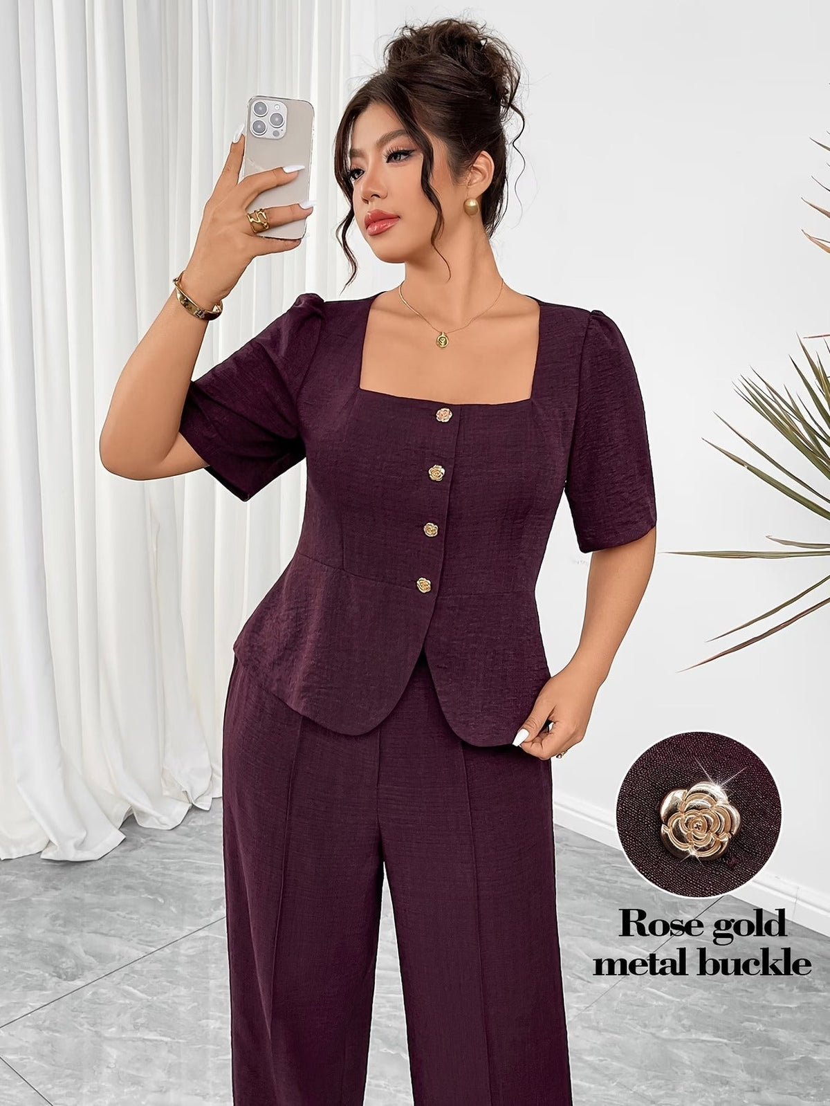 RoseAura Plus Size Co-Ord Set