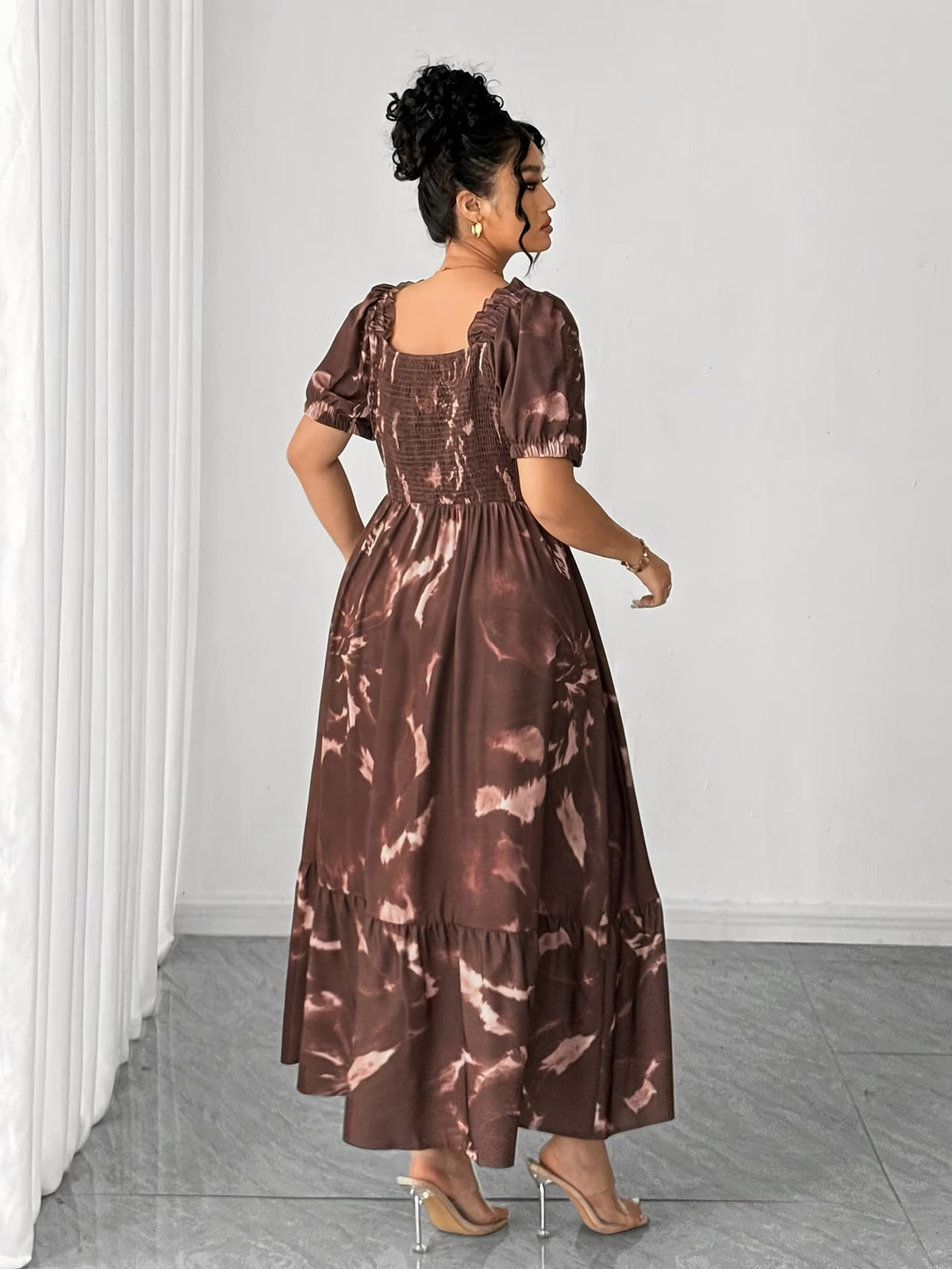 Graceful Summer Printed A-Line Maxi Dress