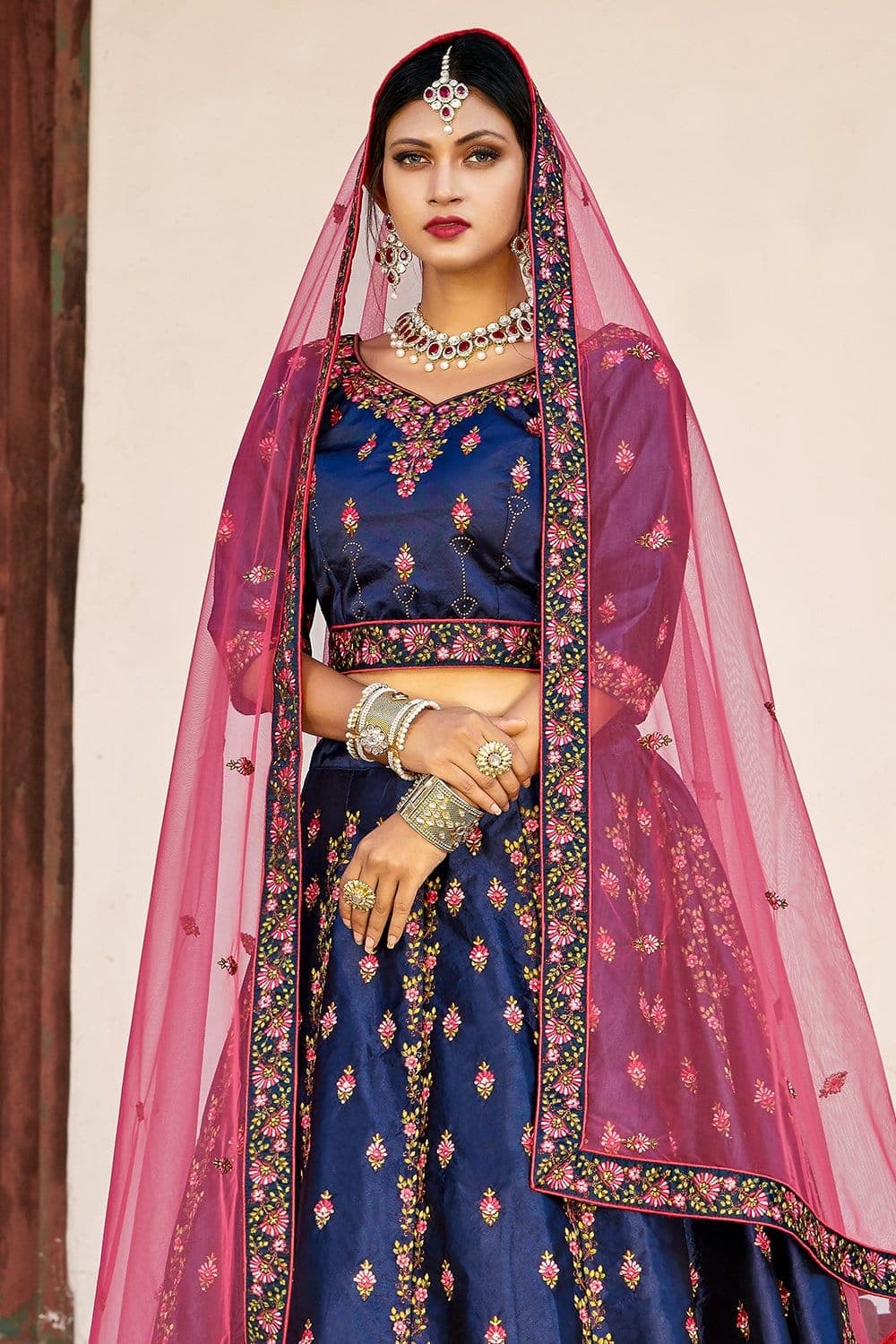 Midnight Blue Designer Lehenga Choli