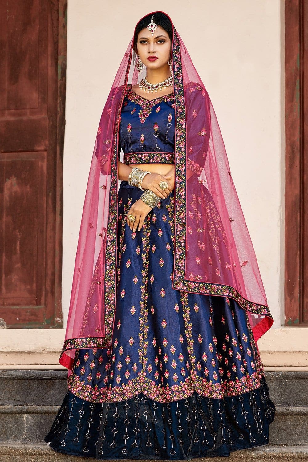 Midnight Blue Designer Lehenga Choli
