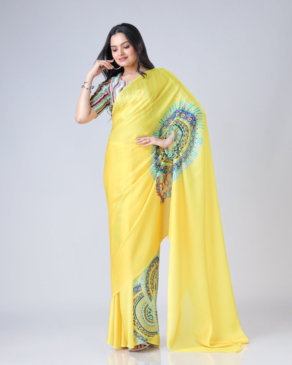 Designer New Launch – Freehand Saree with Handsfree Mandala Innovation