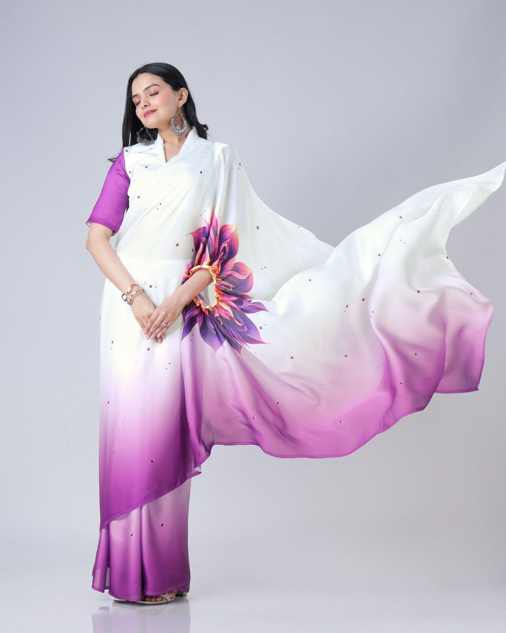 Designer New Launch – Freehand Saree with Handsfree Mandala Innovation