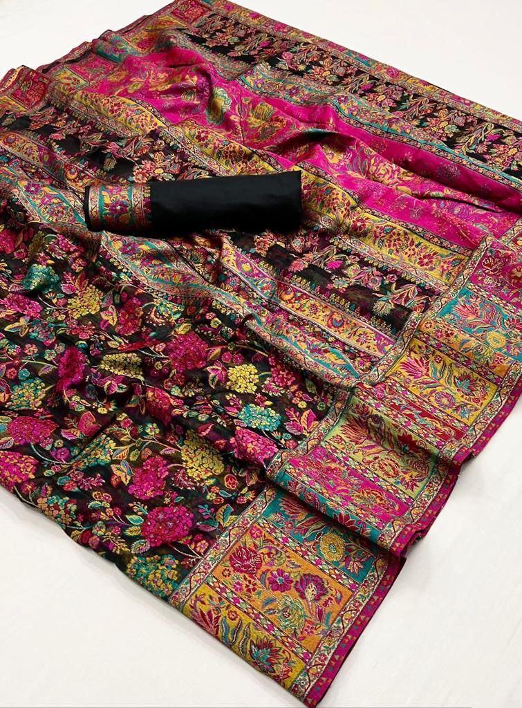 Digital Print Elegant Bollywood Art Silk Saree with Zari Woven Border