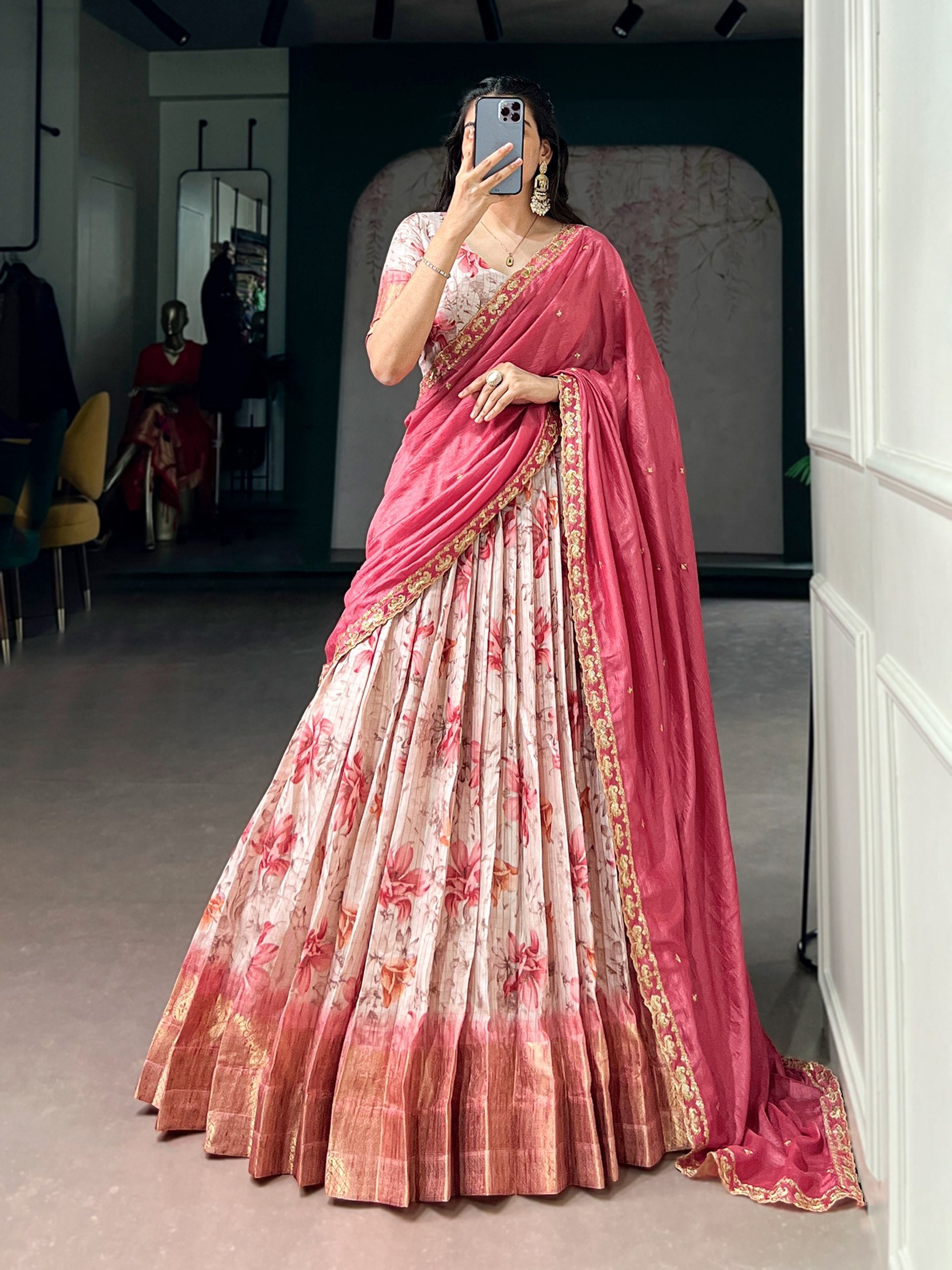 Dola Chex Floral Printed Lehenga Choli